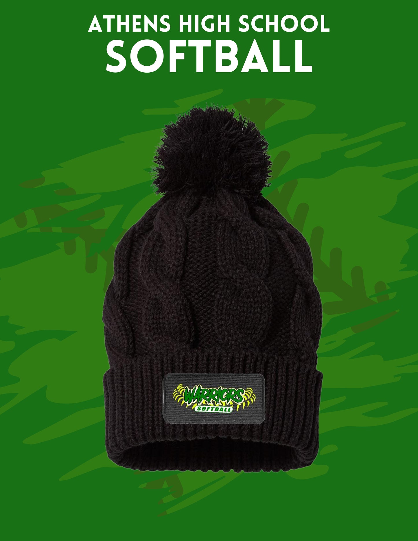 Athens High School Softball Chunk Twist Cuffed Beanie (E.141R)