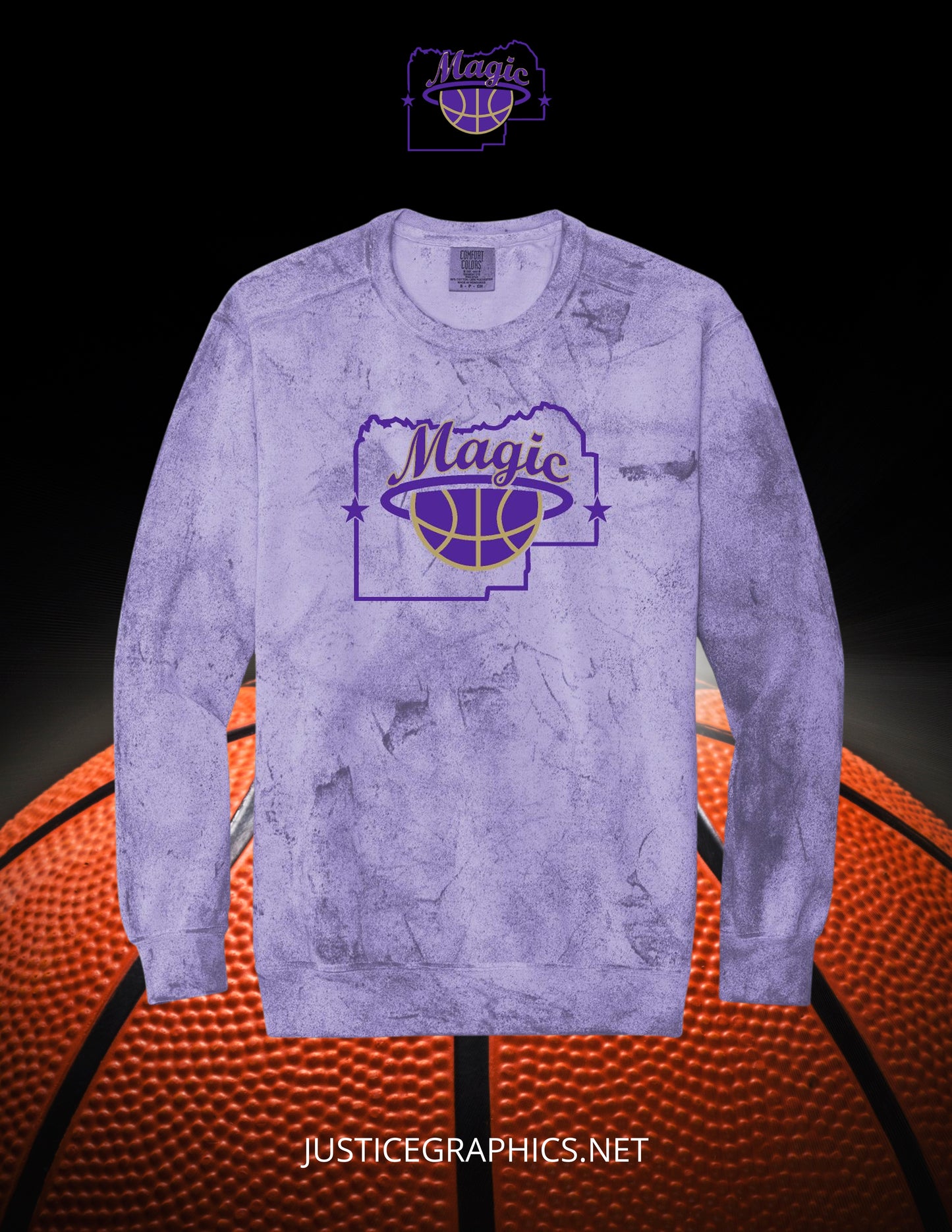 MENARD COUNTY MAGIC BASKETBALL Comfort Colors - Colorblast™ Crewneck Sweatshirt (P.1545)