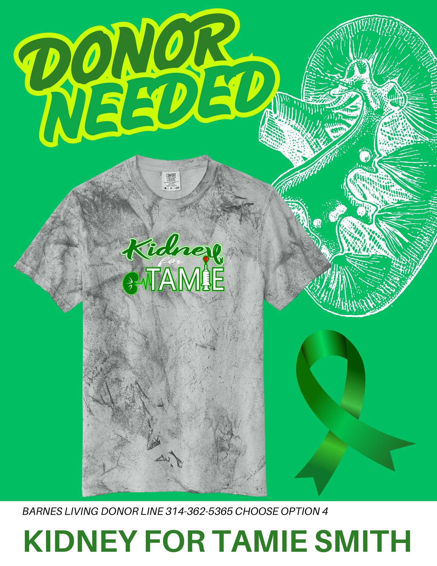 Kidney for Tamie Comfort Colors - Colorblast™ T-Shirt (P.1745)