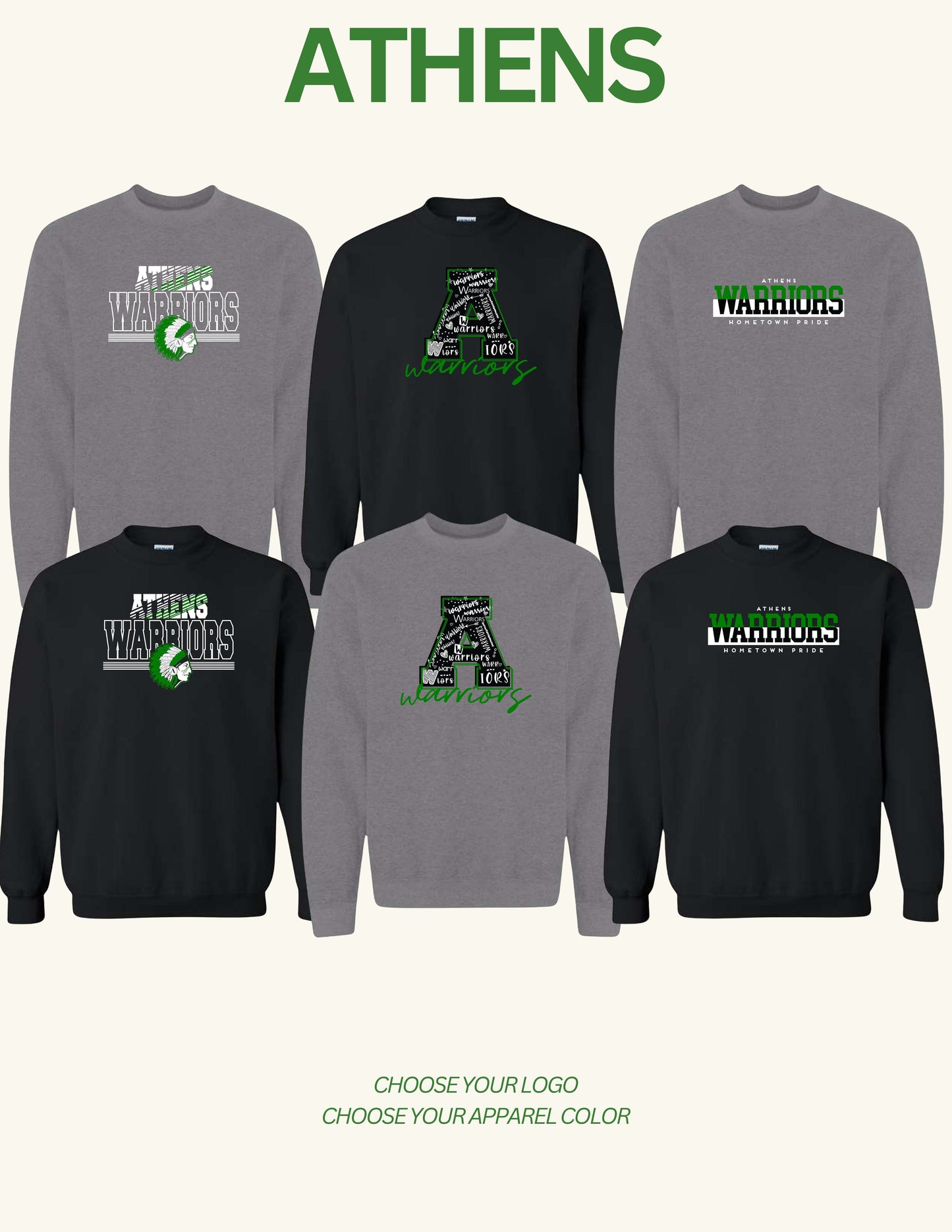 ATHENS BOOSTERS UNISEX CREWNECK SWEATSHIRT (P.18000)