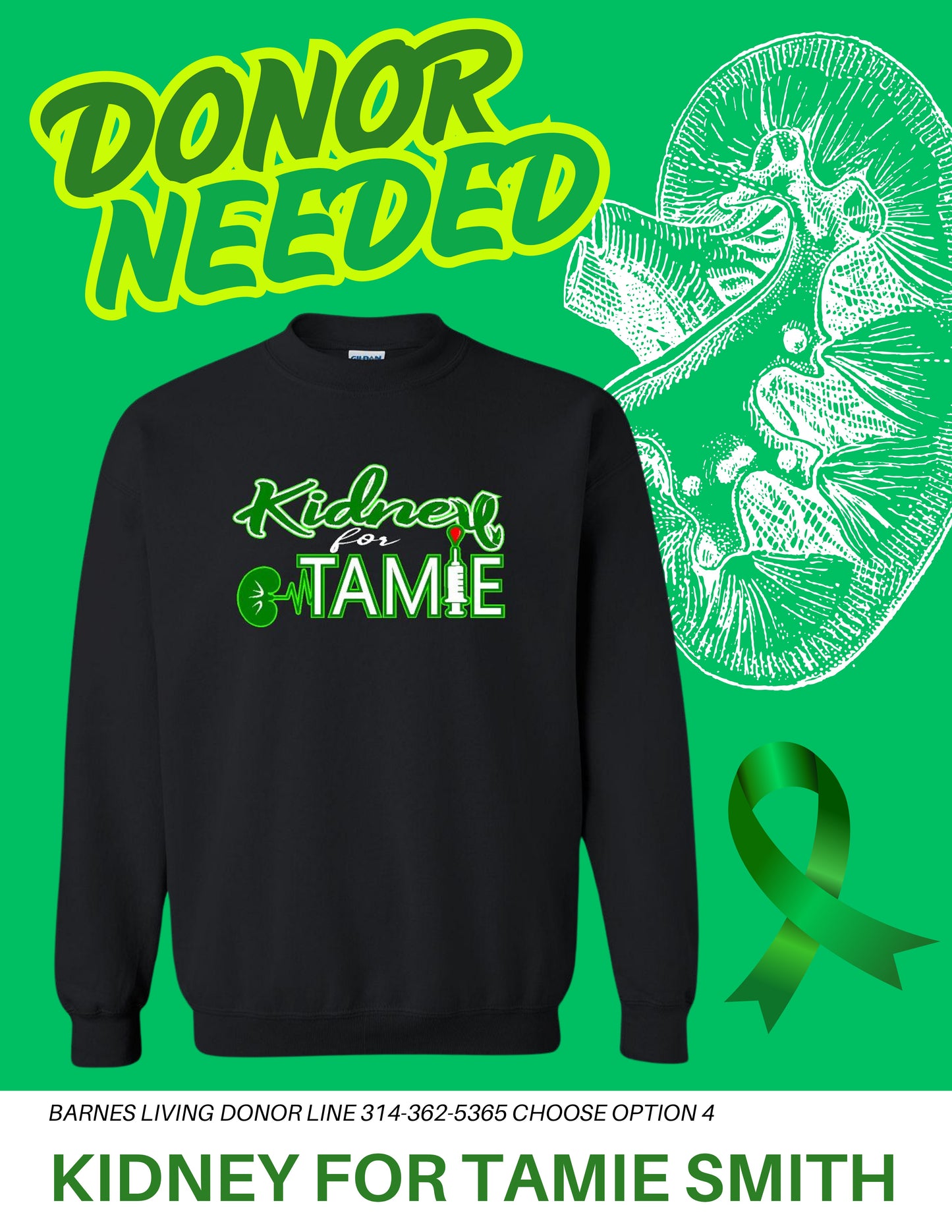 Kidney for Tamie Unisex Crewneck Sweatshirt (P.18000/18000B)