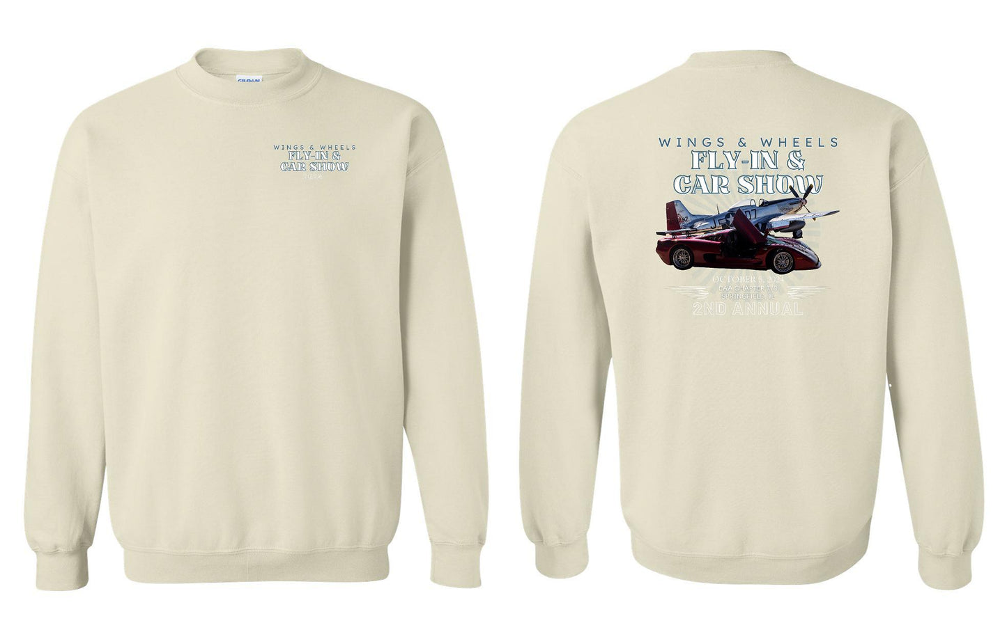 WINGS & WHEELS FLY-IN & CAR SHOW CREW SWEATSHIRT (P.18000)