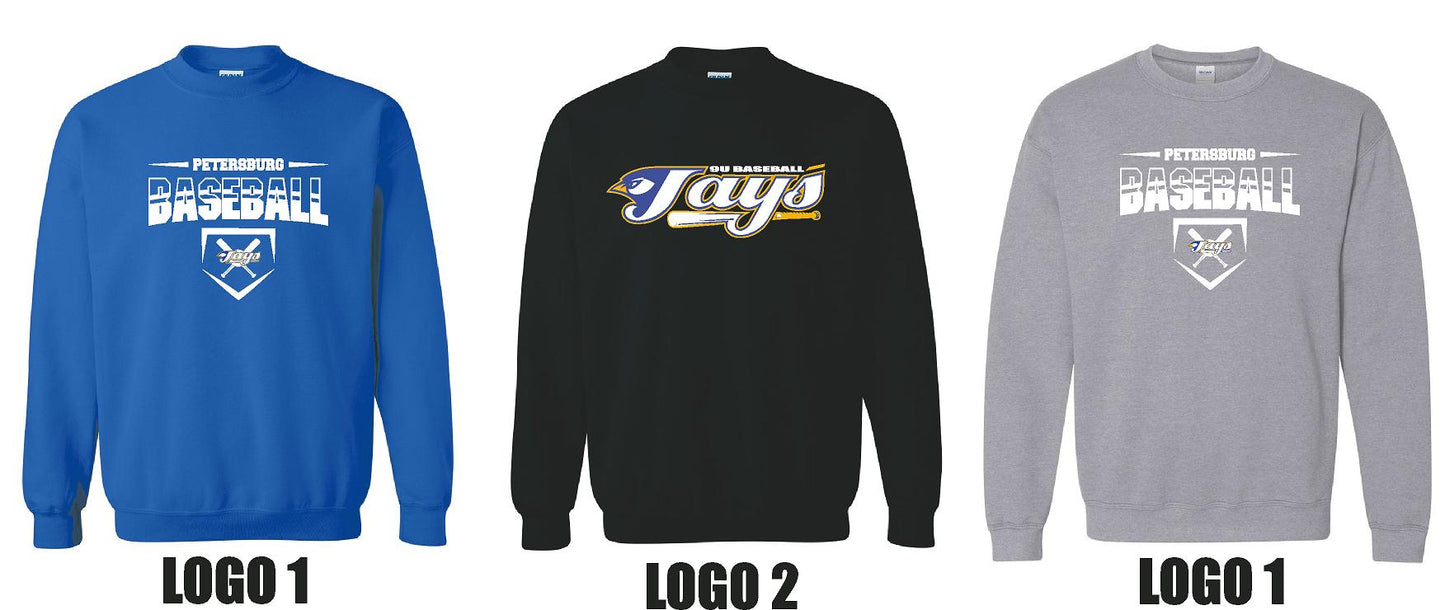 PETERSBURG JAYS 9U BASEBALL UNISEX Crewneck Sweatshirt (P.18000/18000B)