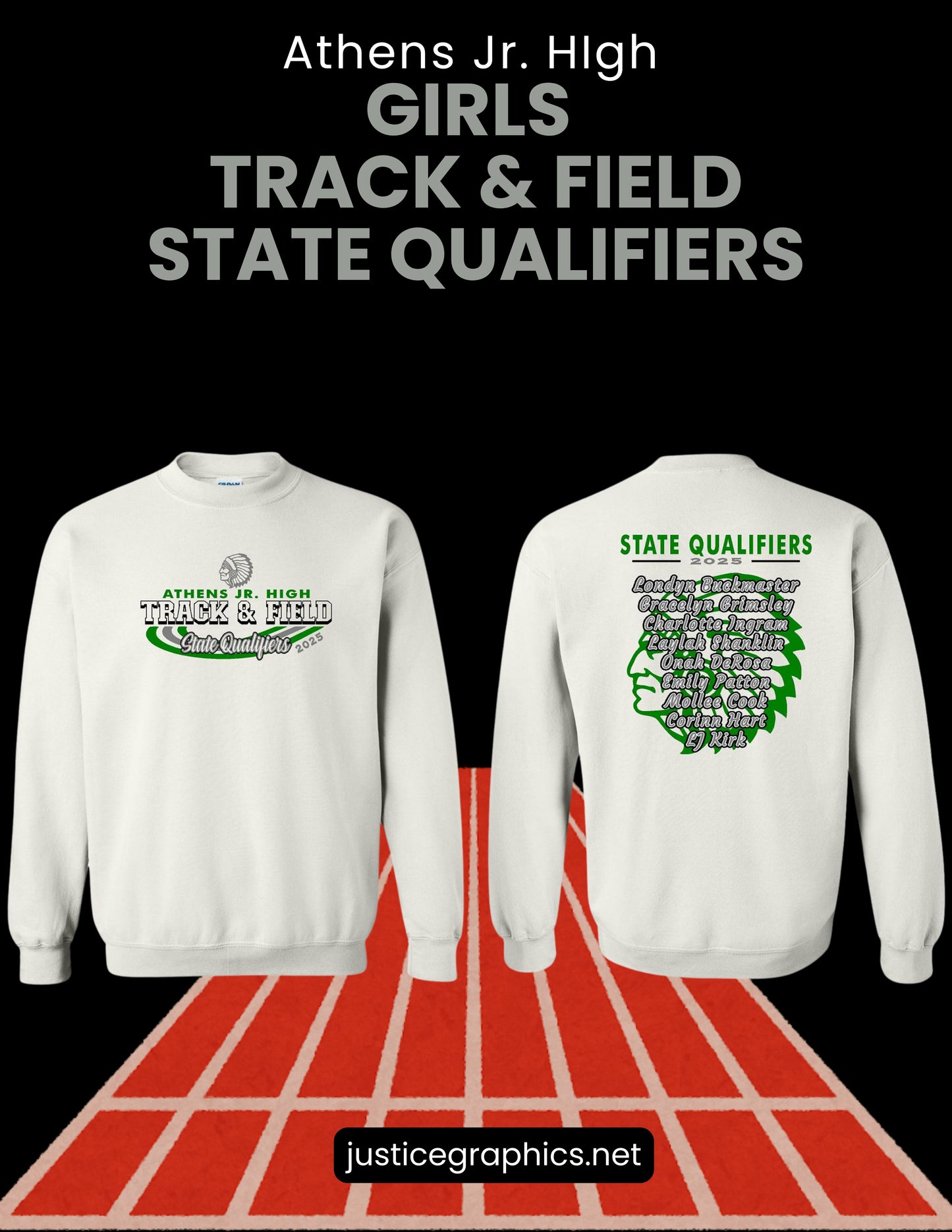 AJHS GIRLS TRACK & FIELD STATE QUALIFIERS UNISEX Crewneck Sweatshirt (P.18000)