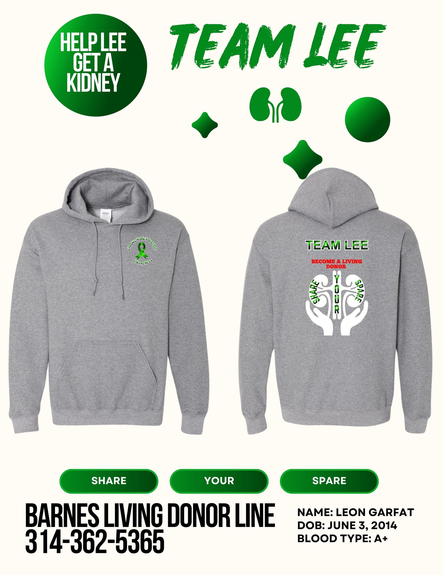 Team Lee Unisex Hooded Sweatshirt (P.18500)
