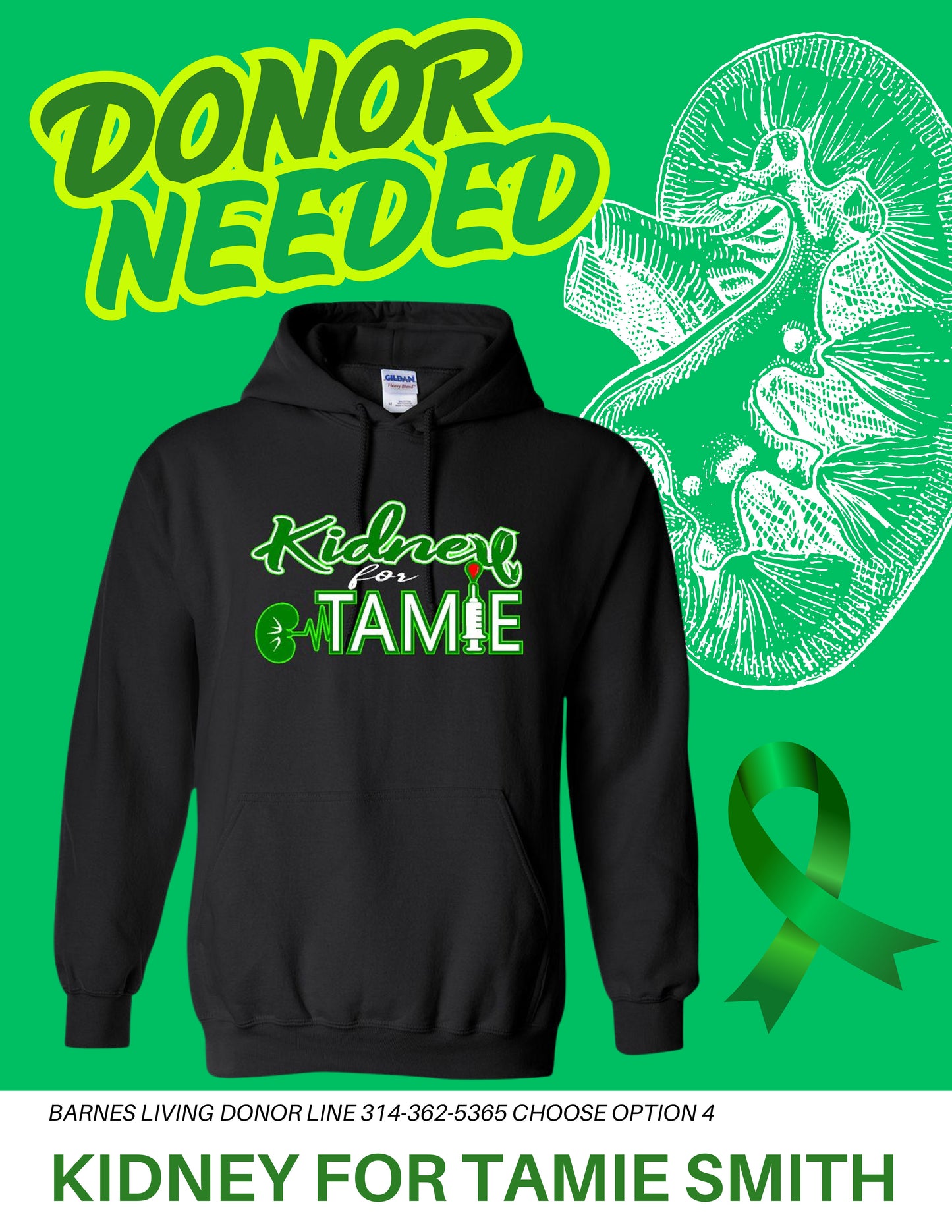 Kidney for Tamie Unisex Hooded Sweatshirt (P.18500/18500B)