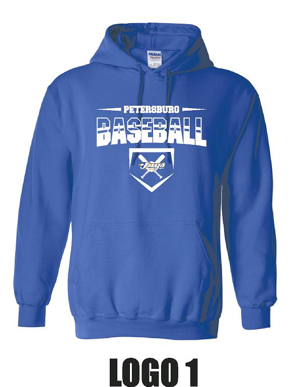PETERSBURG JAYS 9U BASEBALL UNISEX HOODED SWEATSHIRT (P.18500/18500B)