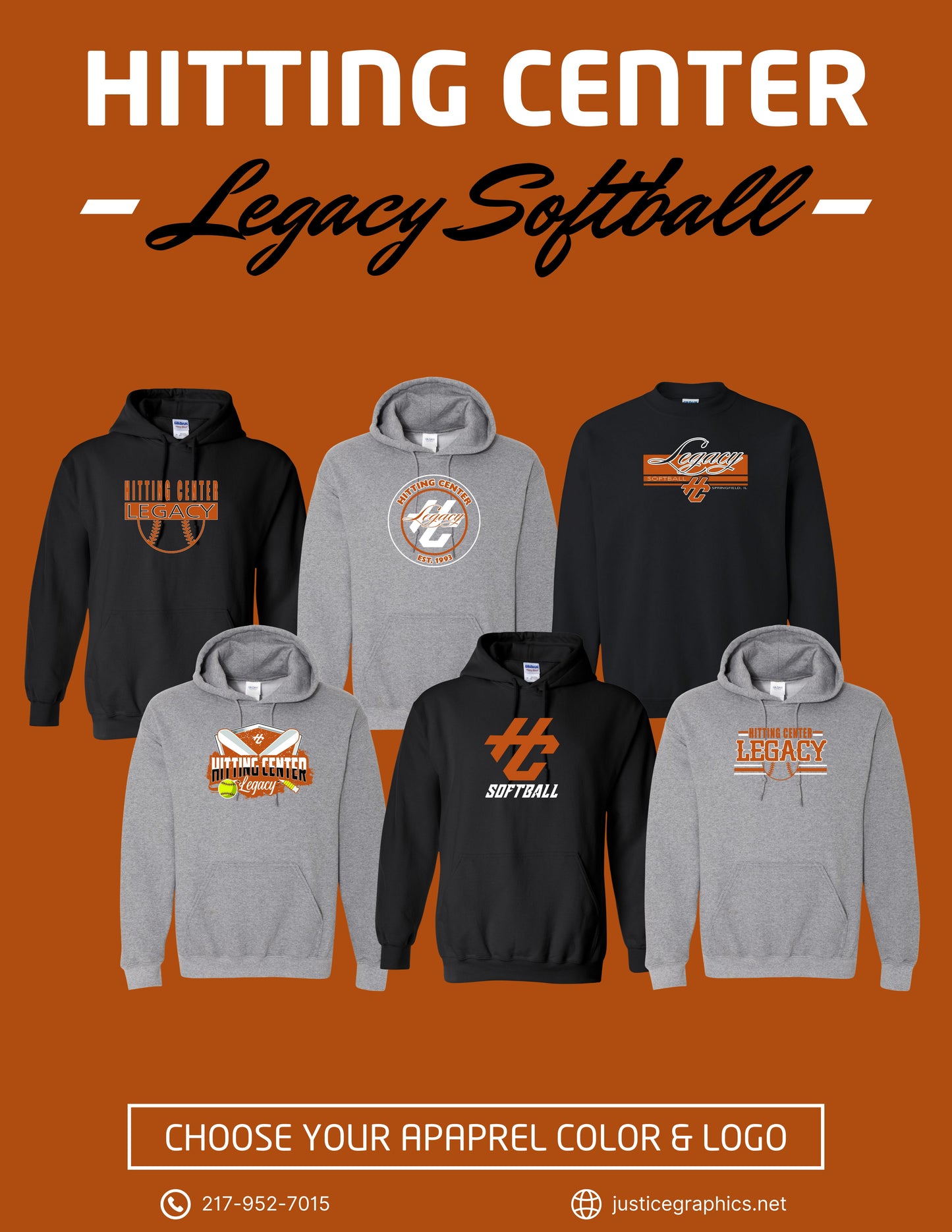 Hitting Center Legacy Softball Unisex Hoodie (P.18500)