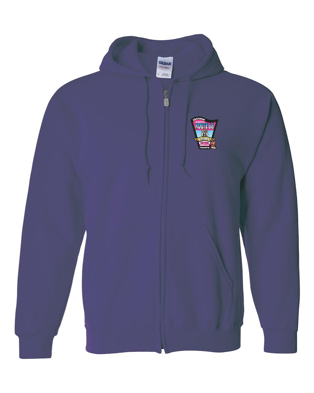 23RD ANNUAL ROUTE 66 MOTHER ROAD FESTIVAL 2024 UNISEX FULL ZIP HOODED SWEATSHIRT (P.18600)
