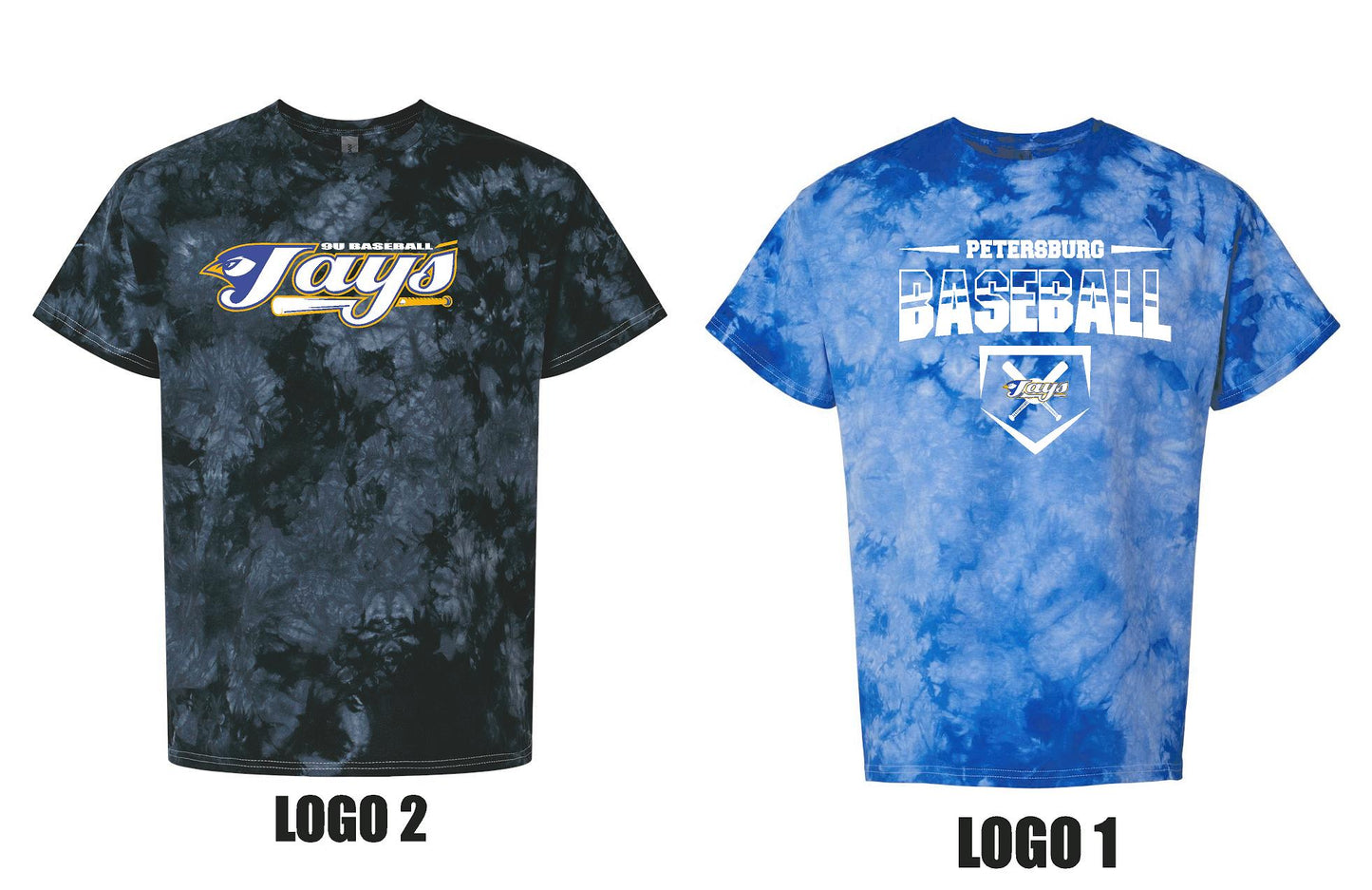 PETERSBURG JAYS 9U BASEBALL Unisex Tie Dye T-Shirt (P.200CR, 20BCR)