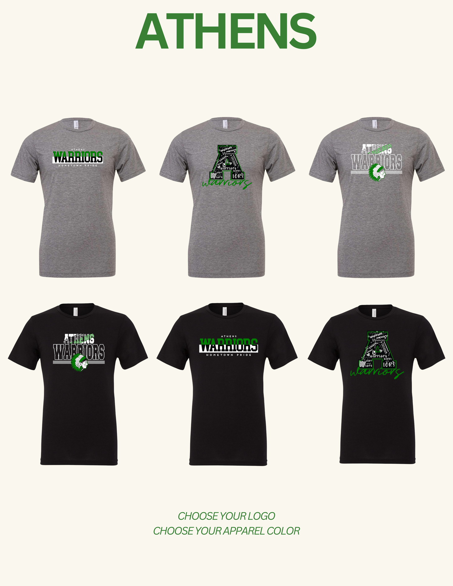ATHENS BOOSTERS BELLA + CANVAS TEE (P.3413T/3413Y/3413)