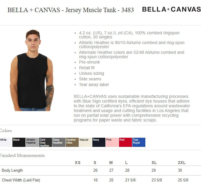 Hitting Center Legacy Softball BELLA + CANVAS UNISEX Jersey Muscle Tank (P.3483)