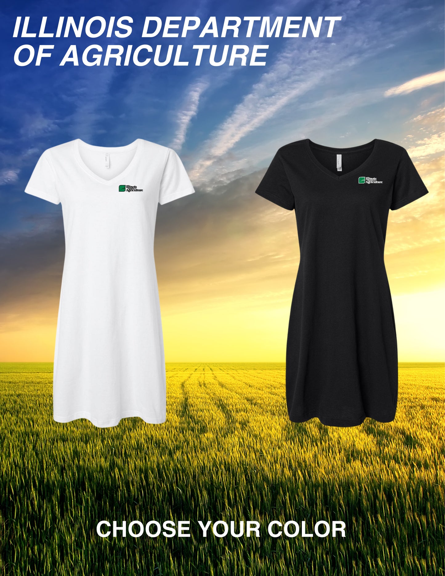 Illinois Department of Agriculture LAT - Women's Fine Jersey V-Neck Coverup (E.3522)