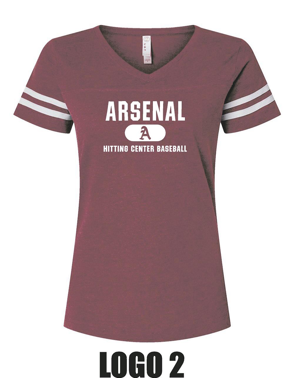 Arsenal Baseball Women's V-Neck Fine Jersey Tee (P. 3537)