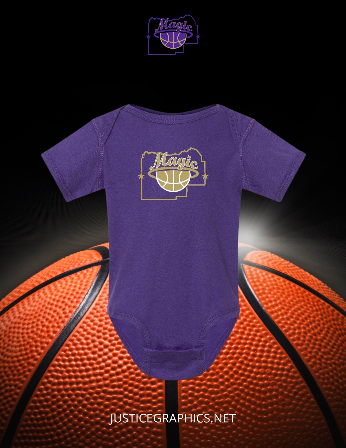 MENARD COUNTY MAGIC BASKETBALL Rabbit Skins - Infant Baby Rib Bodysuit - (P.4400)