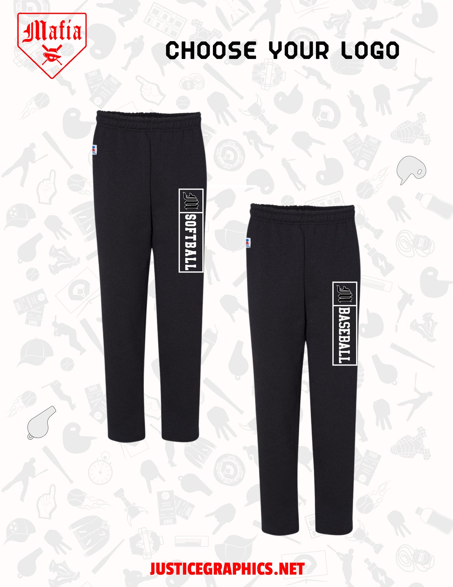 MAFIA BASEBALL/SOFTBALL Dri-Power® Open Bottom Pocket Sweatpant (P.596HBM)
