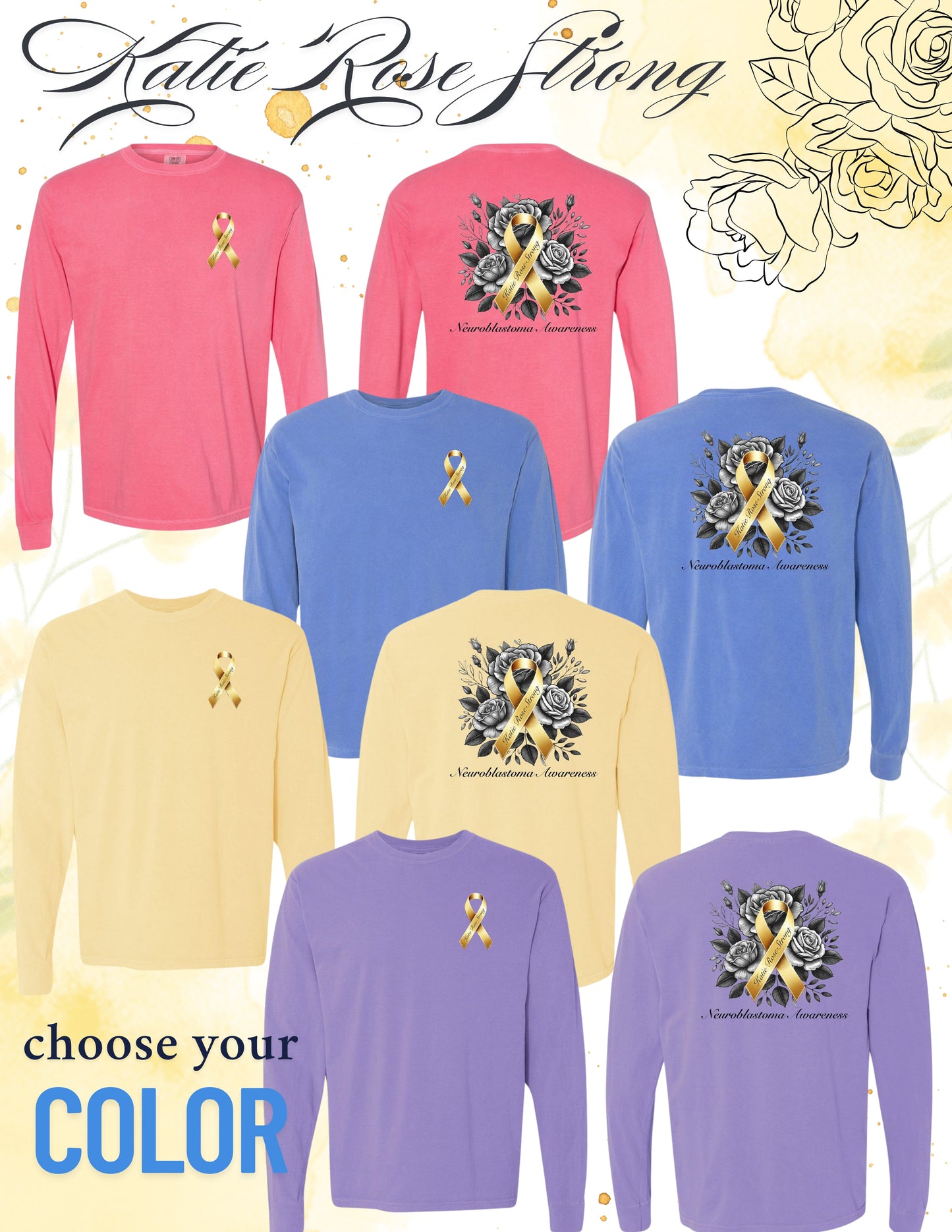 KATIE ROSE STRONG Comfort Colors - Garment-Dyed Heavyweight Long Sleeve T-Shirt (P.6014)