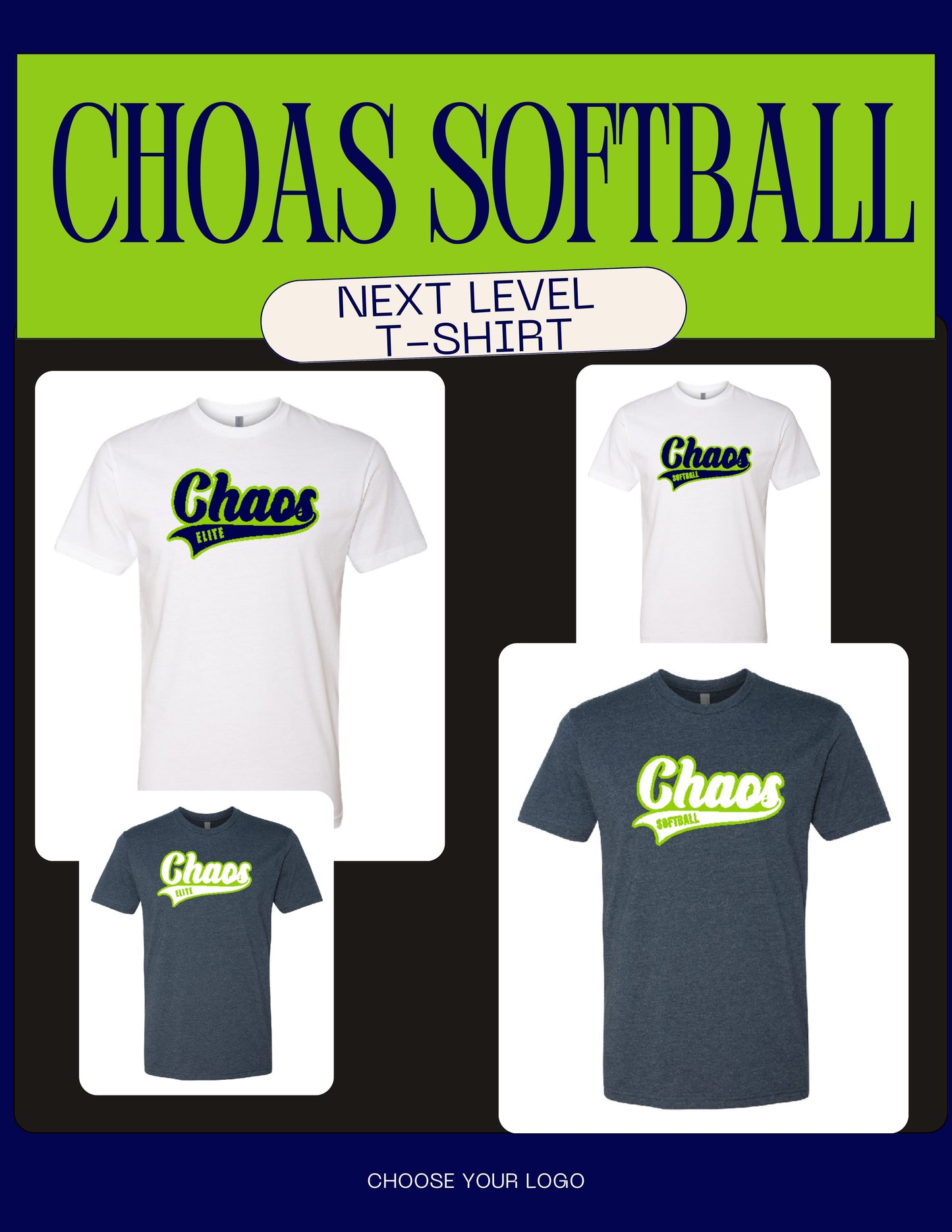 CHAOS SOFTBALL UNIEX NEXT LEVEL TEE (P.6210/3312)