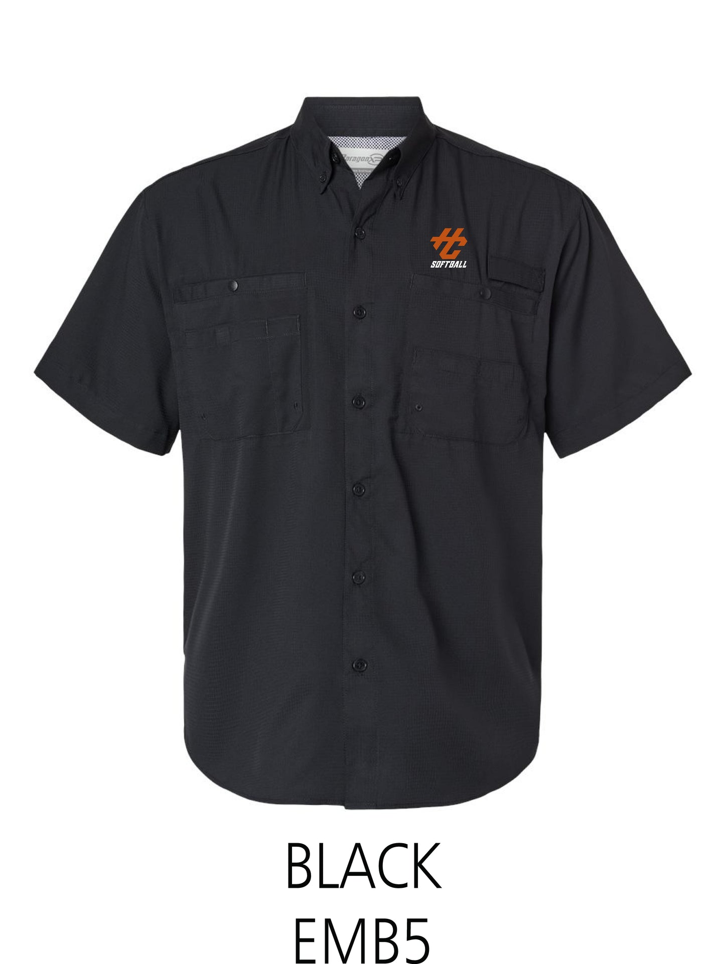 Hitting Center Legacy Softball Men's Hatteras Performance Short Sleeve Fishing Shirt (E.700)