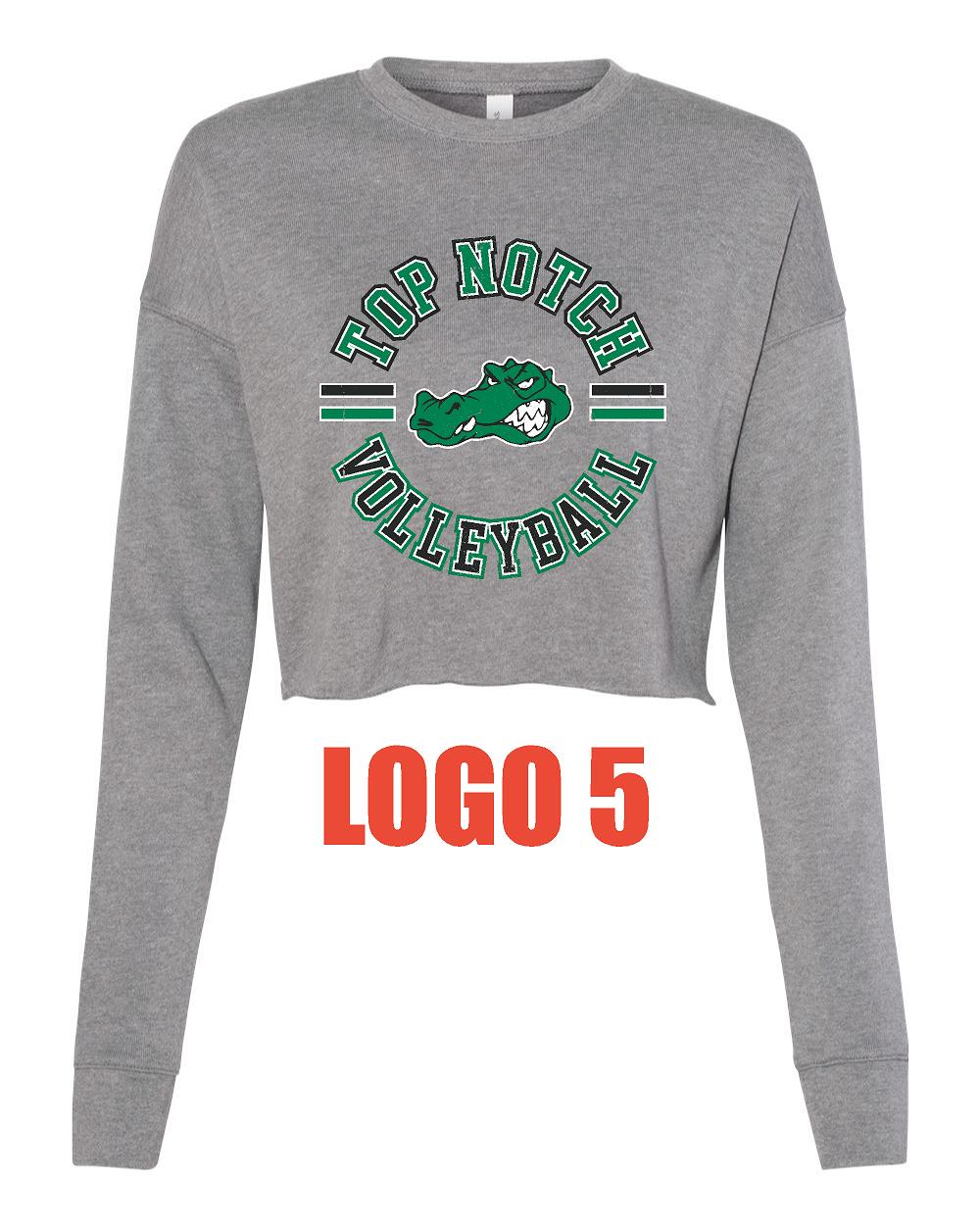 TOP NOTCH LADIES CROPPED CREW FLEECE (7503)