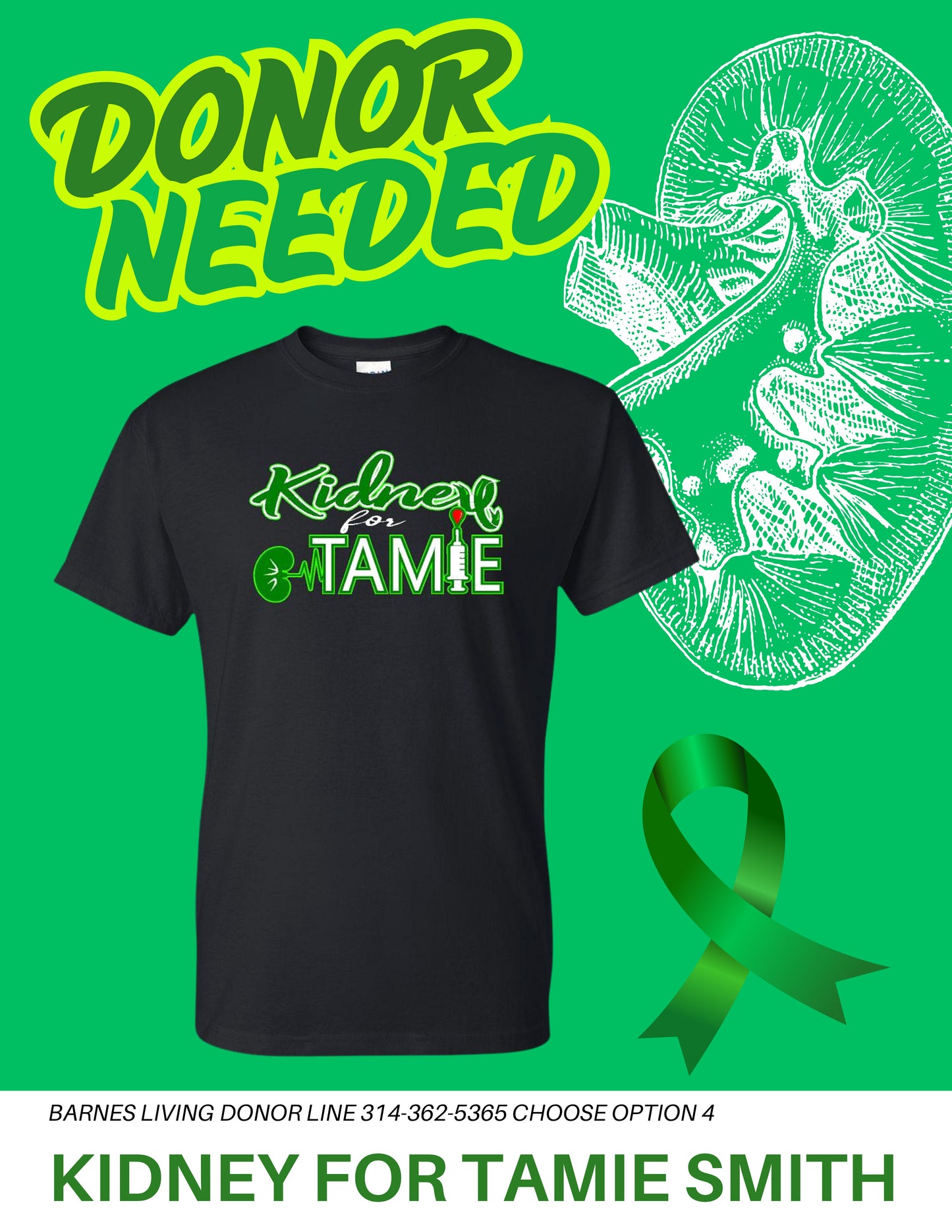 Kidney for Tamie Unisex T-shirt (P.8000/8000B)