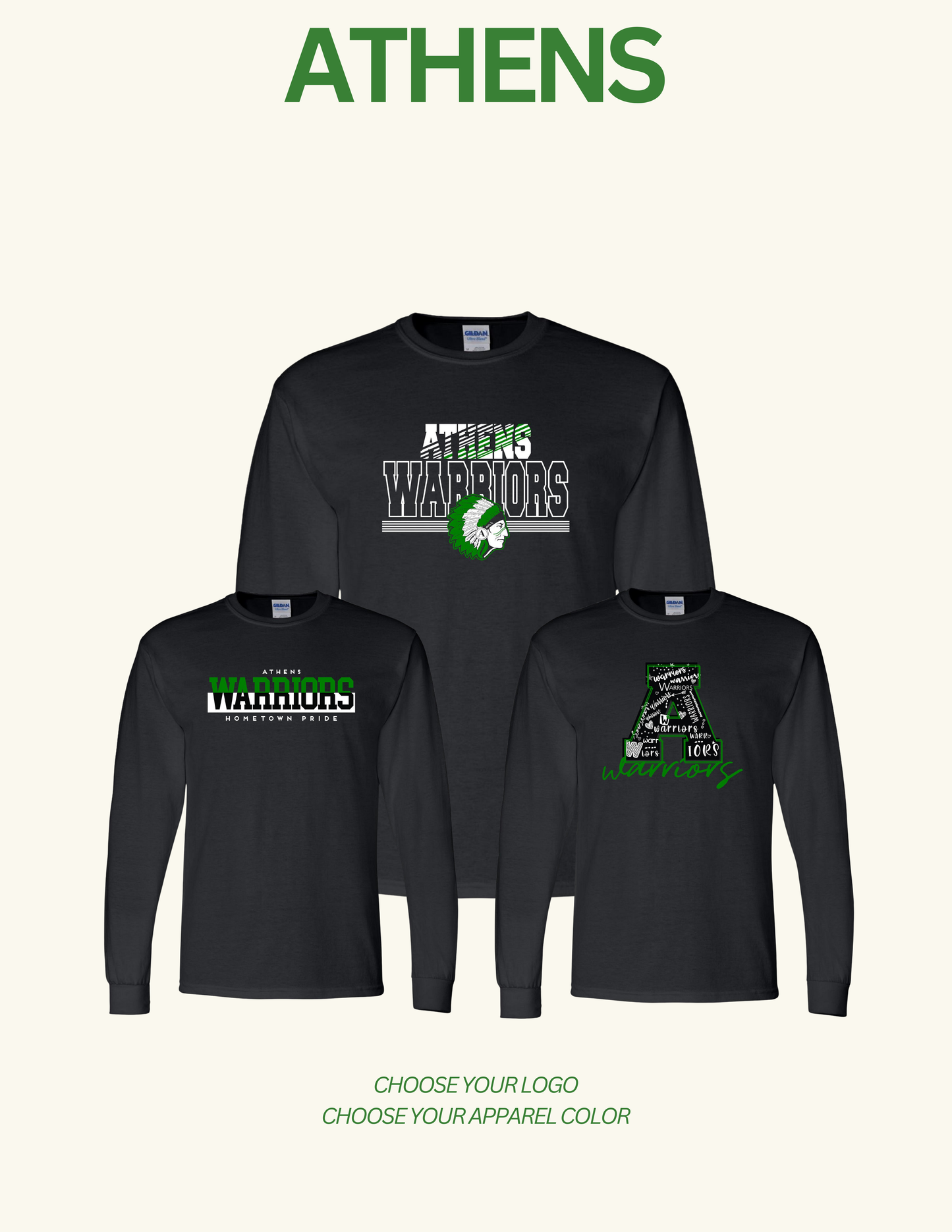 ATHENS BOOSTERS UNISEX Long Sleeve T-Shirt (P.8400/5400B)