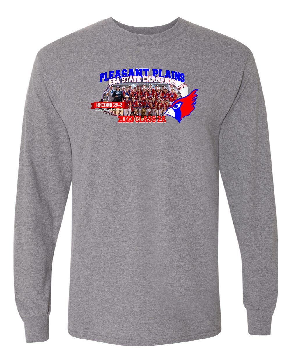 Pleasant Plains Baseball IESA State Champions Long Sleeve Tee (P.8400)