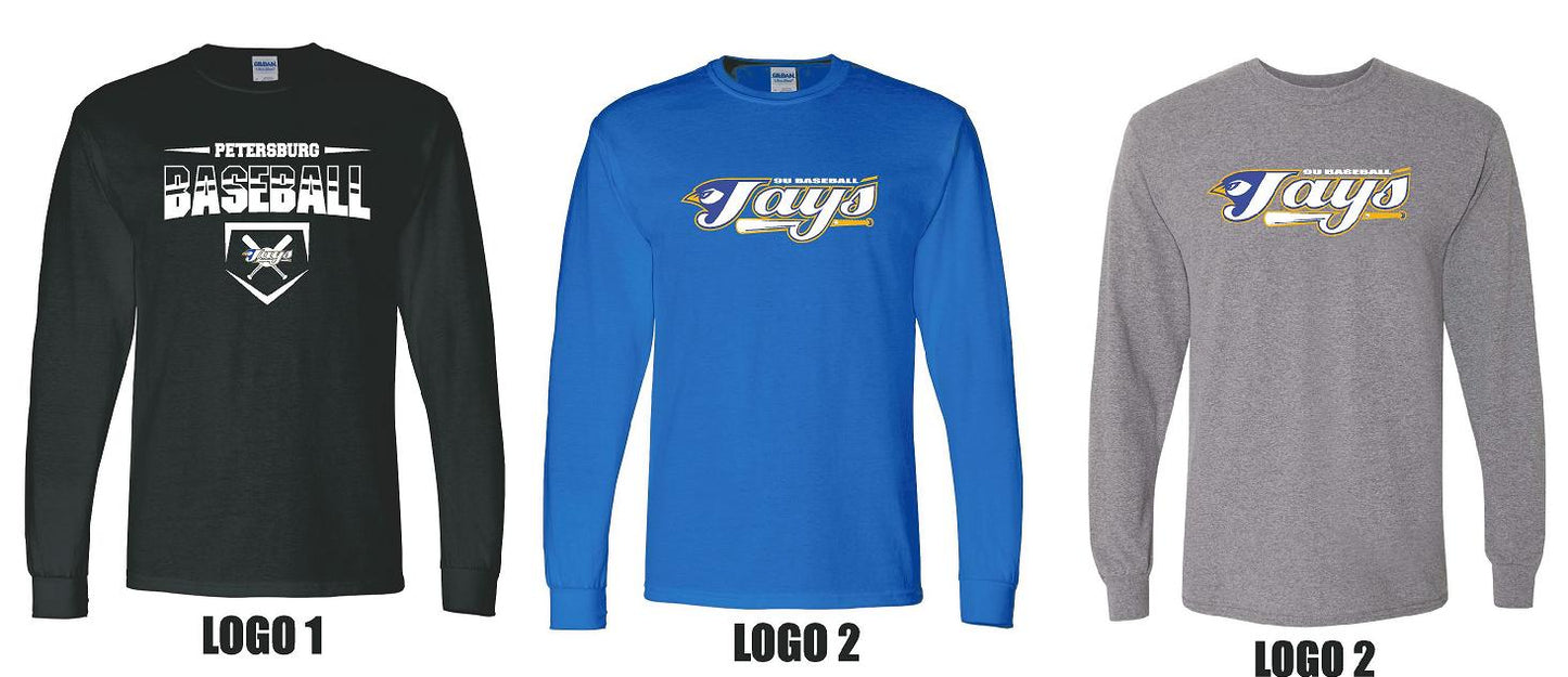 PETERSBURG JAYS 9U BASEBALL UNISEX Long Sleeve Tee (P.8400/5400B)
