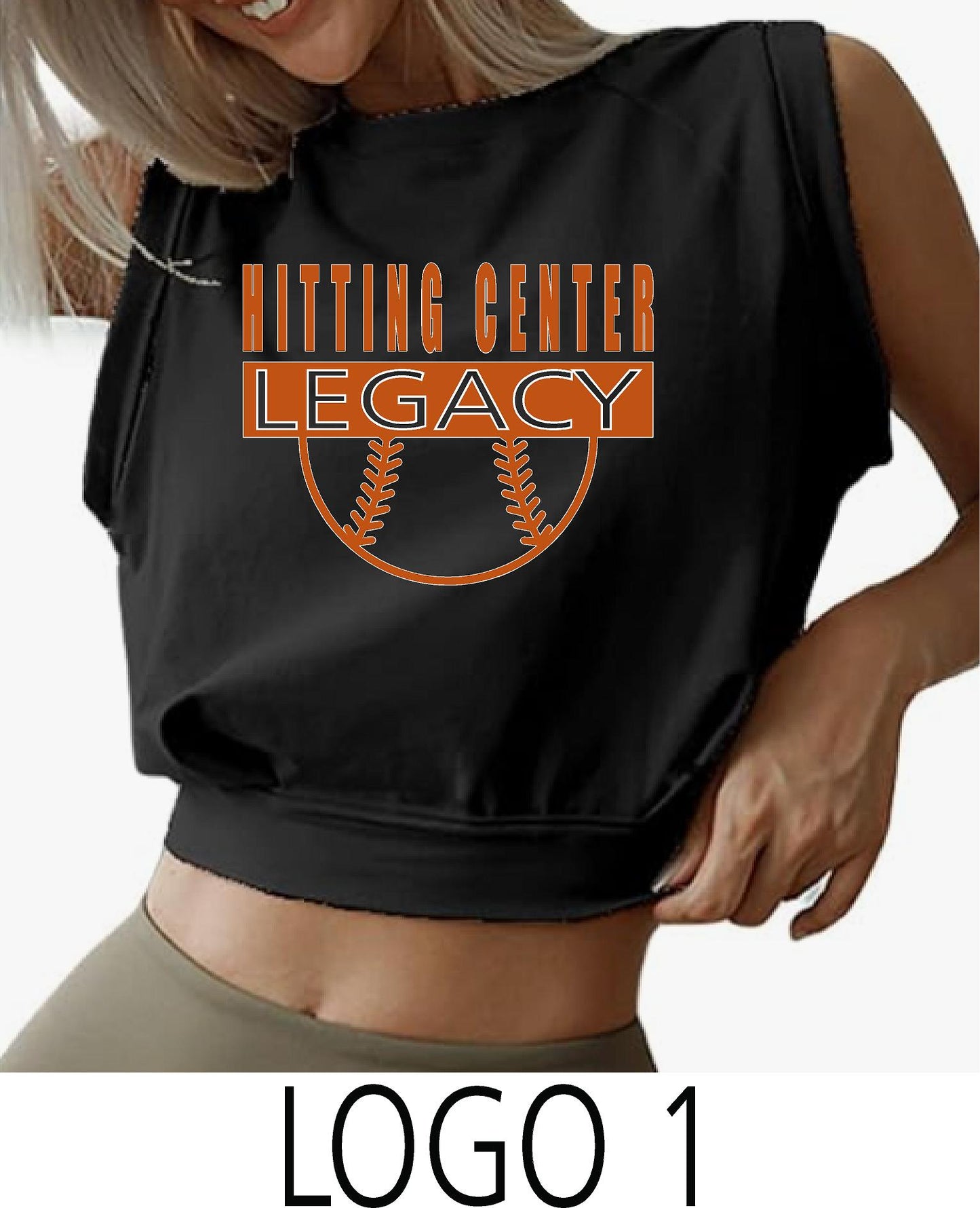 Hitting Center Legacy Softball Sleeveless Bubble Crop Top (P.AZN_SBC)