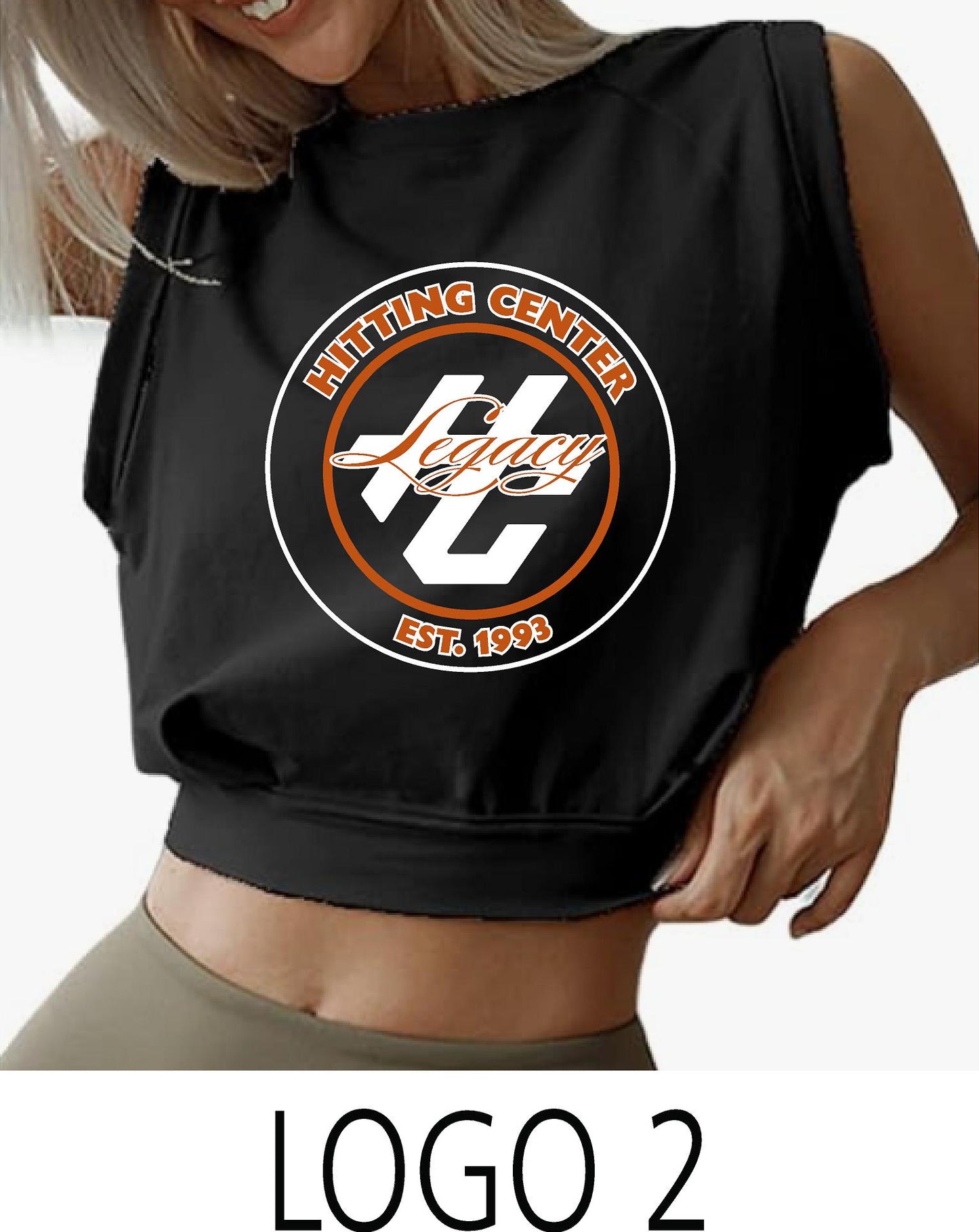 Hitting Center Legacy Softball Sleeveless Bubble Crop Top (P.AZN_SBC)