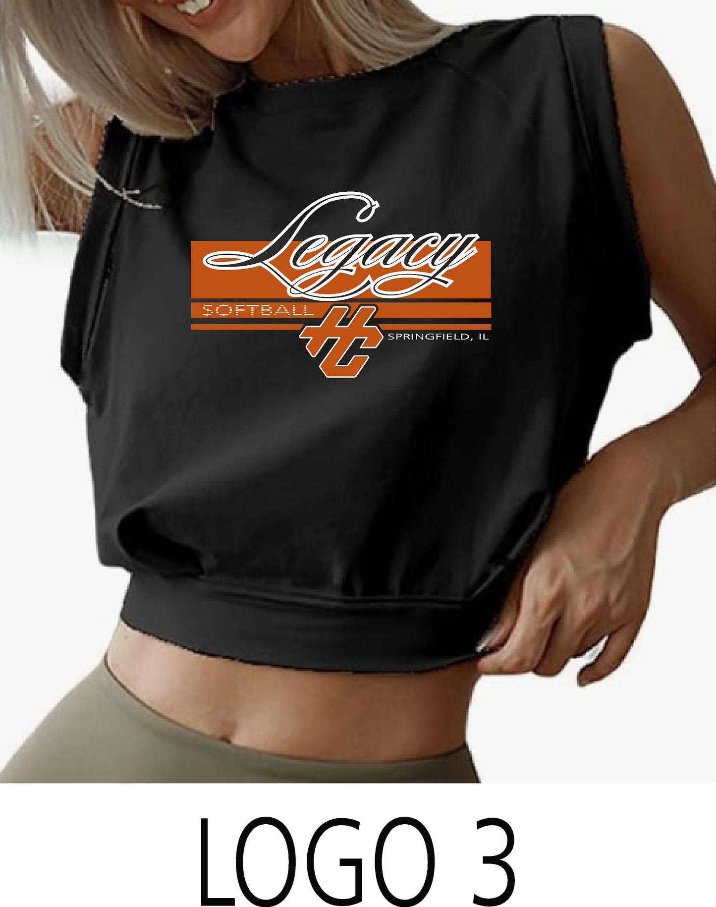 Hitting Center Legacy Softball Sleeveless Bubble Crop Top (P.AZN_SBC)