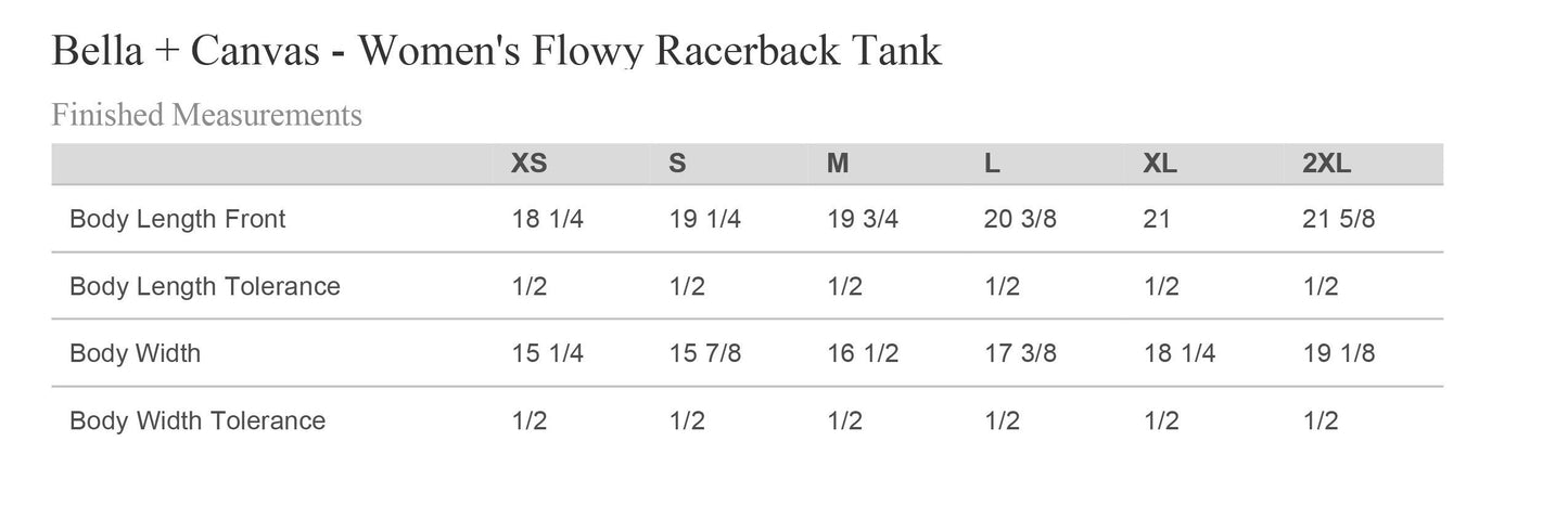 LUMBERJACKS BASEBALL BELLA + CANVAS - Women's Flowy Racerback Tank (P.8800)