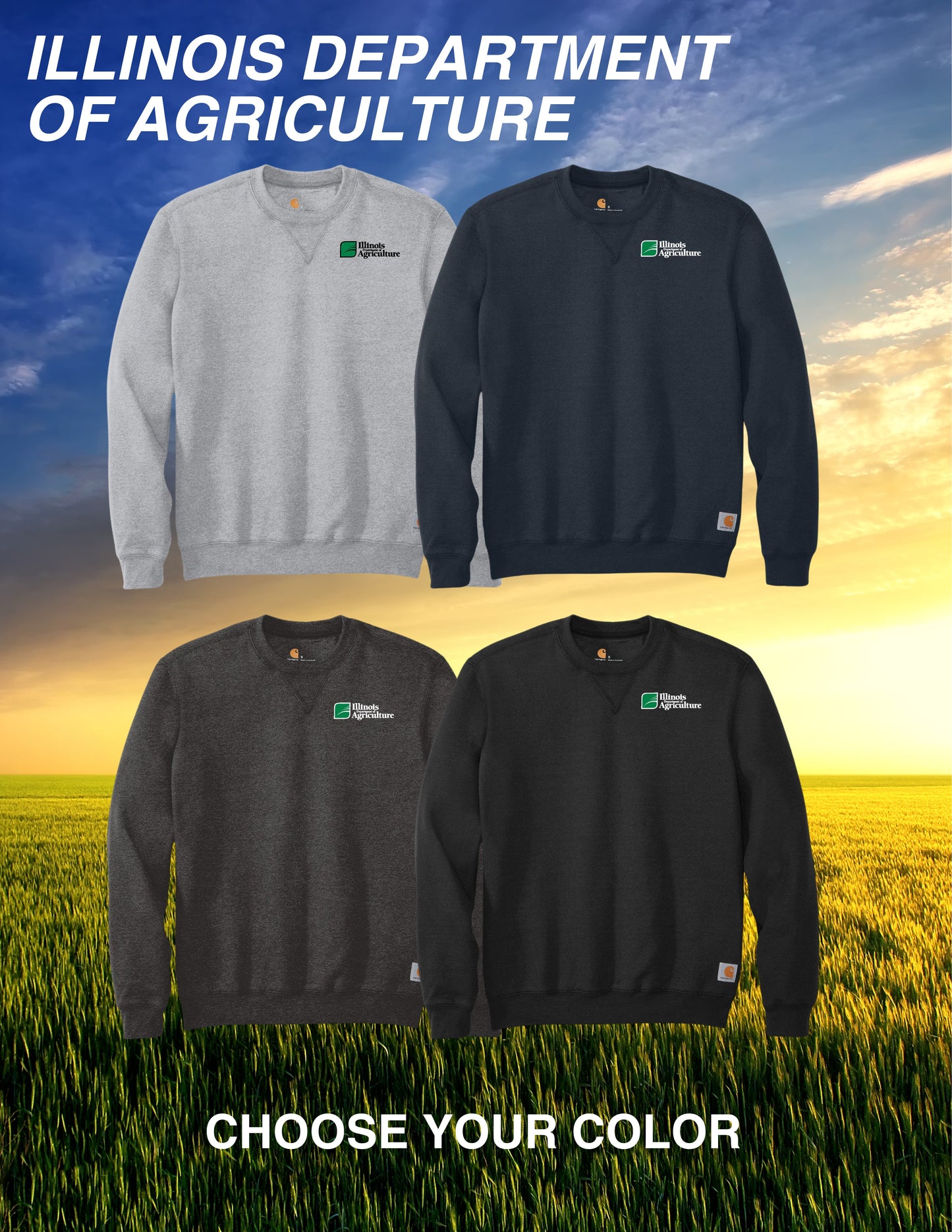 Illinois Department of Agriculture Carhartt ® Midweight Crewneck Sweatshirt (E.CTK124)