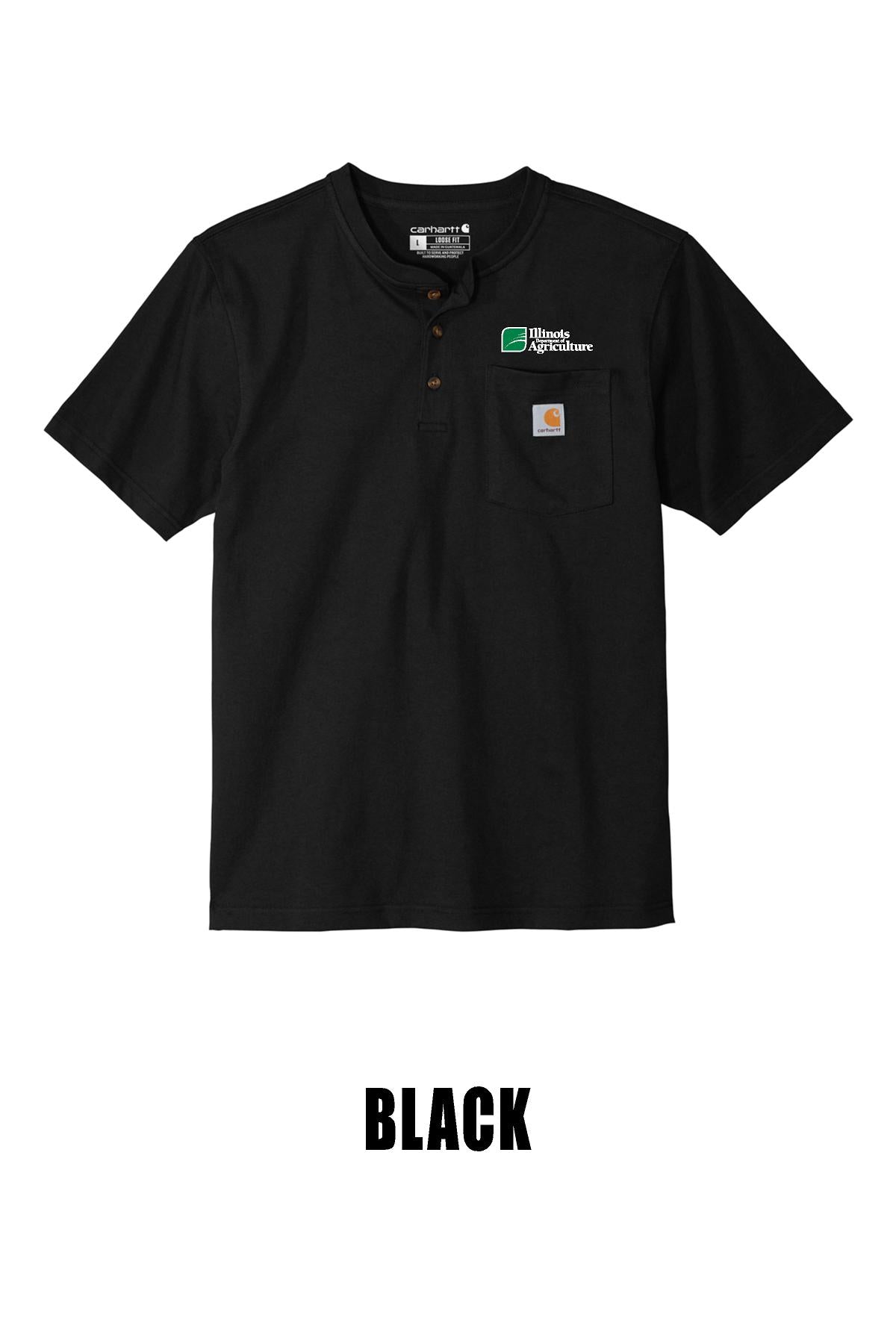 Illinois Department of Agriculture Carhartt® Short Sleeve Henley T-Shirt (E.CTK84)