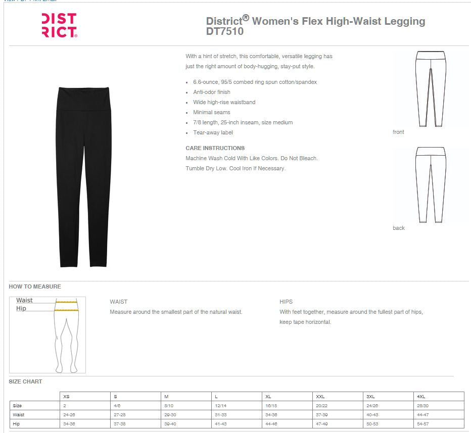 ATHENS POMS District® Women’s Flex High-Waist Legging (P.DT7510)