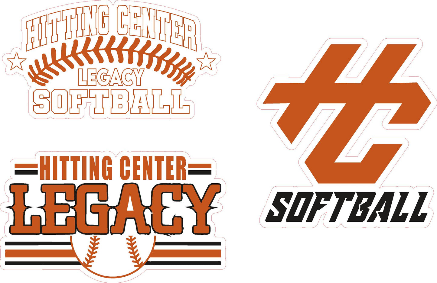 Hitting Center Legacy Softball Water Bottle Stickers/Car Stickers
