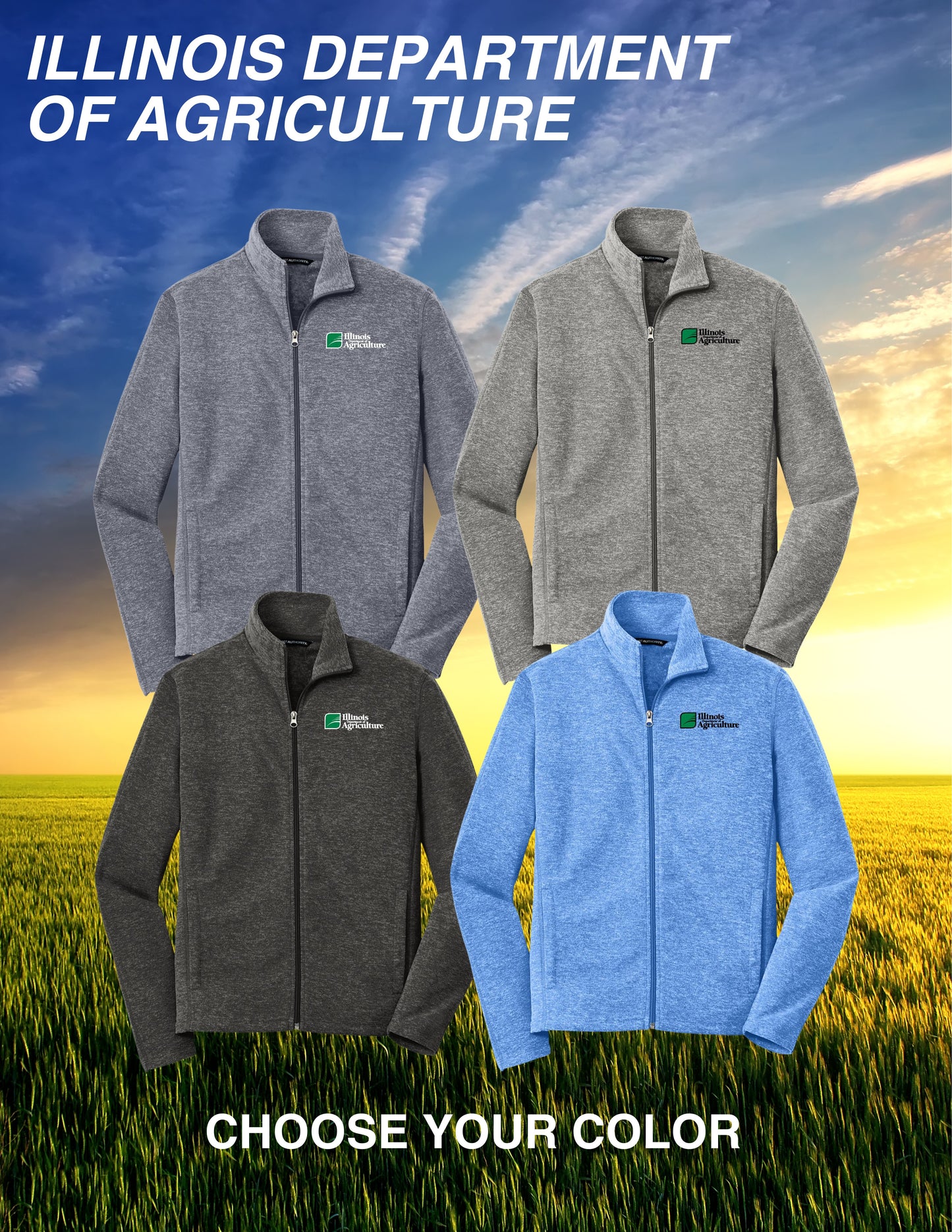 Illinois Department of Agriculture Port Authority® Heather Microfleece Full-Zip Jacket (E.F235)