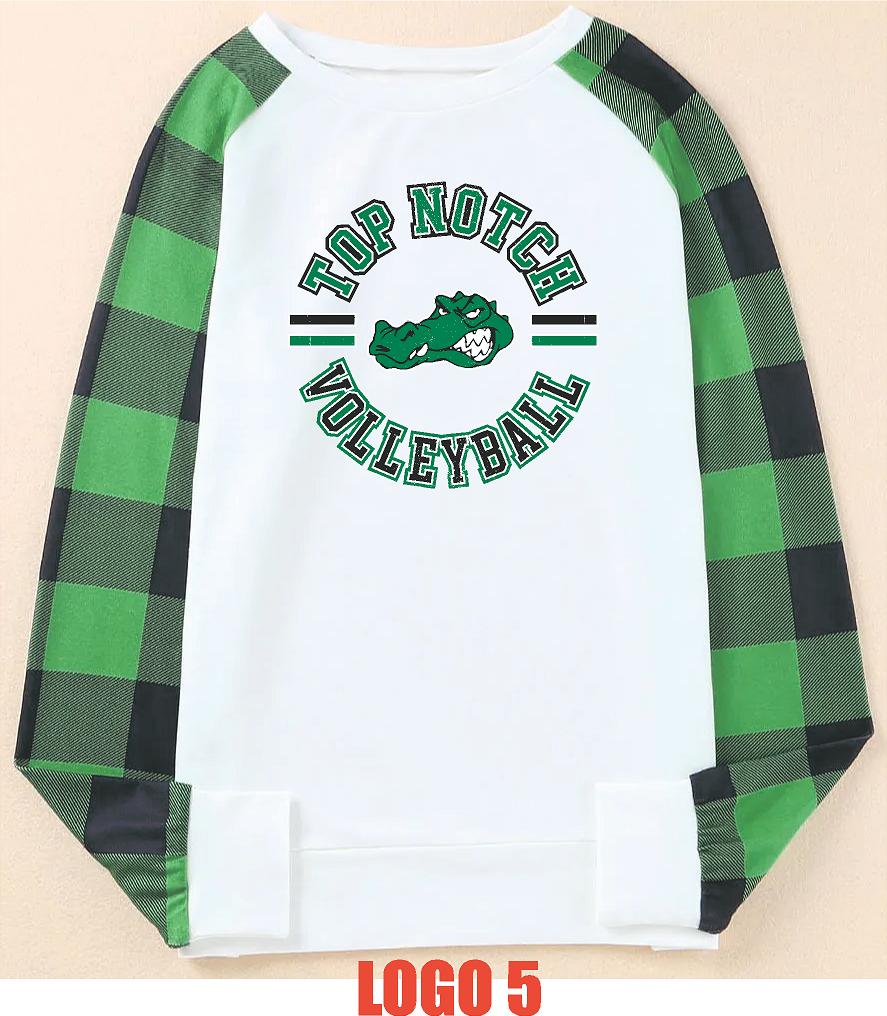 TOP NOTCH VOLLEYBALL GREEN BUFFALO PLAID LONG SLEEVE (P.DL)