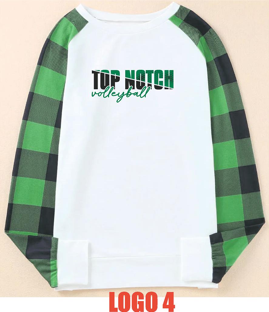 TOP NOTCH VOLLEYBALL GREEN BUFFALO PLAID LONG SLEEVE (P.DL)