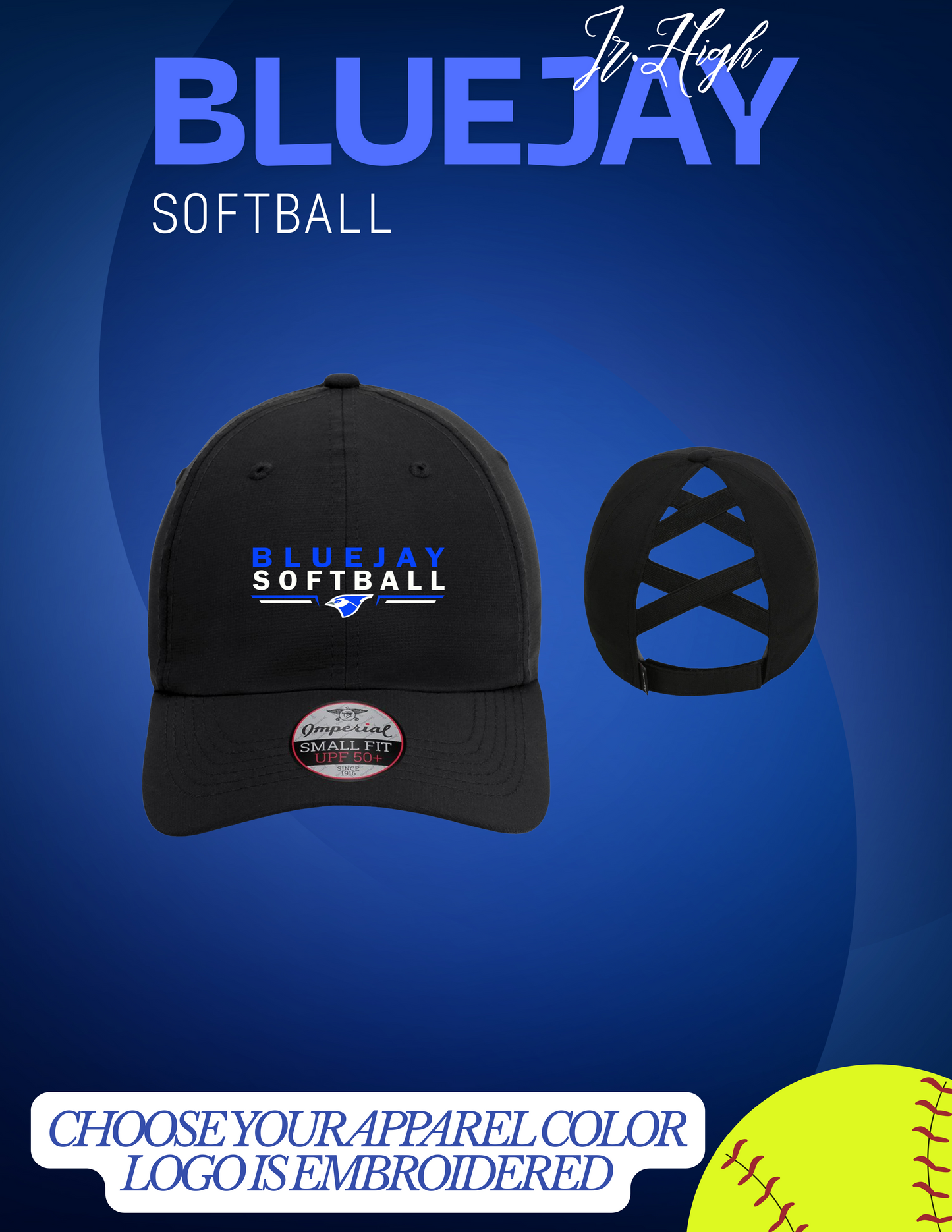 Porta Jr. High Softball Imperial - The Hinsen Performance Ponytail Cap - (E.L338)
