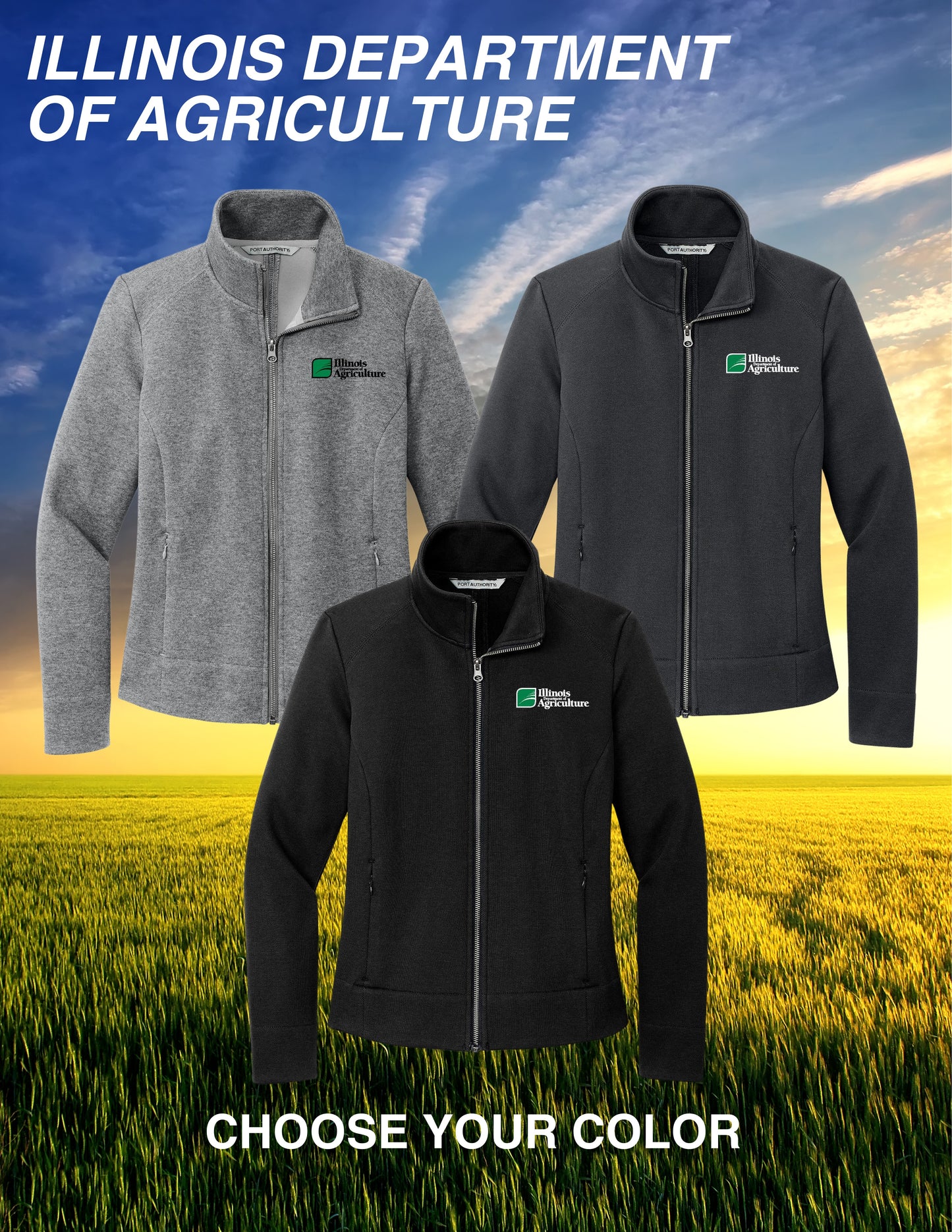 Illinois Department of Agriculture Port Authority® LADIES Network Fleece Jacket (E.L422)