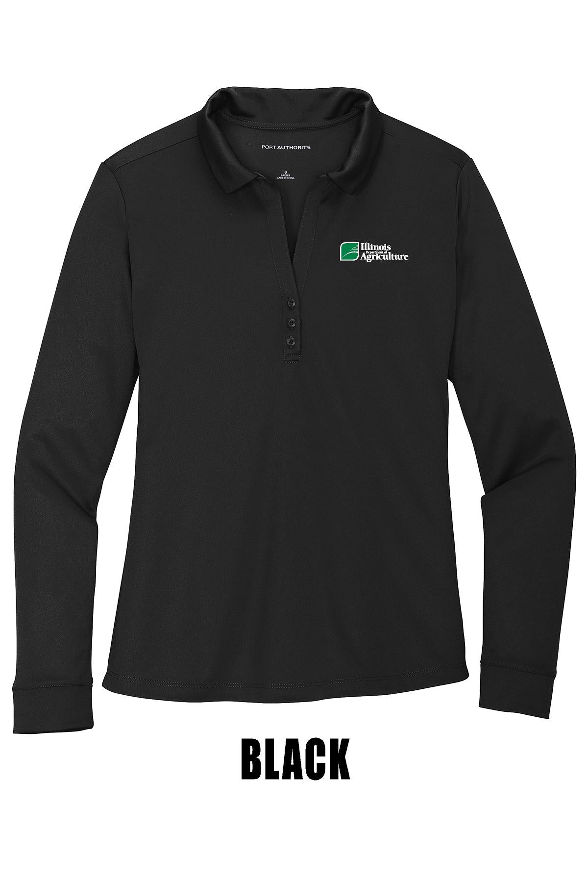 Illinois Department of Agriculture Port Authority® Women's Silk Touch™ Performance Long Sleeve Polo (E.L540LS)