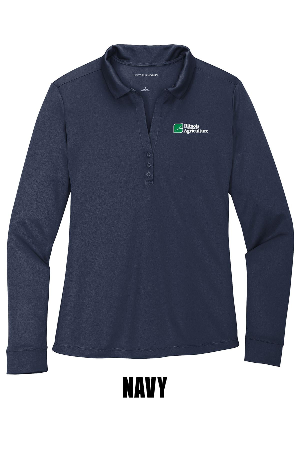 Illinois Department of Agriculture Port Authority® Women's Silk Touch™ Performance Long Sleeve Polo (E.L540LS)