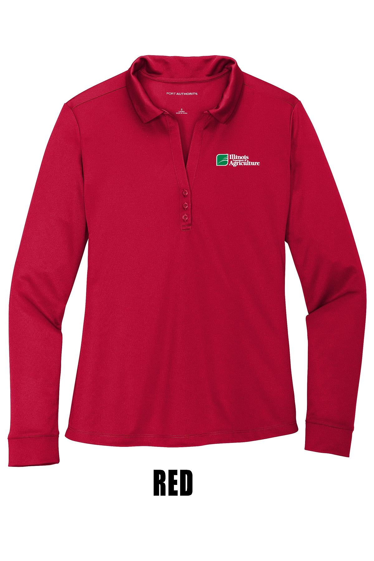 Illinois Department of Agriculture Port Authority® Women's Silk Touch™ Performance Long Sleeve Polo (E.L540LS)