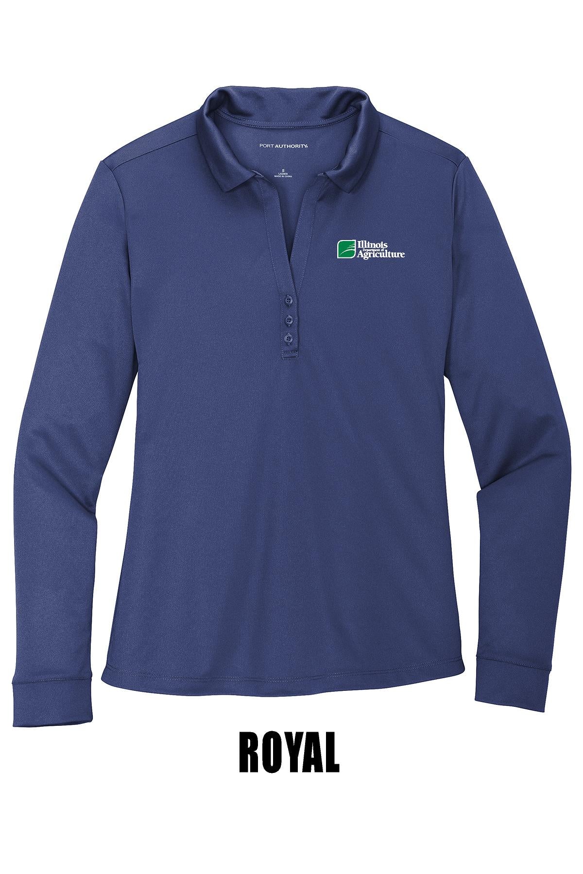 Illinois Department of Agriculture Port Authority® Women's Silk Touch™ Performance Long Sleeve Polo (E.L540LS)