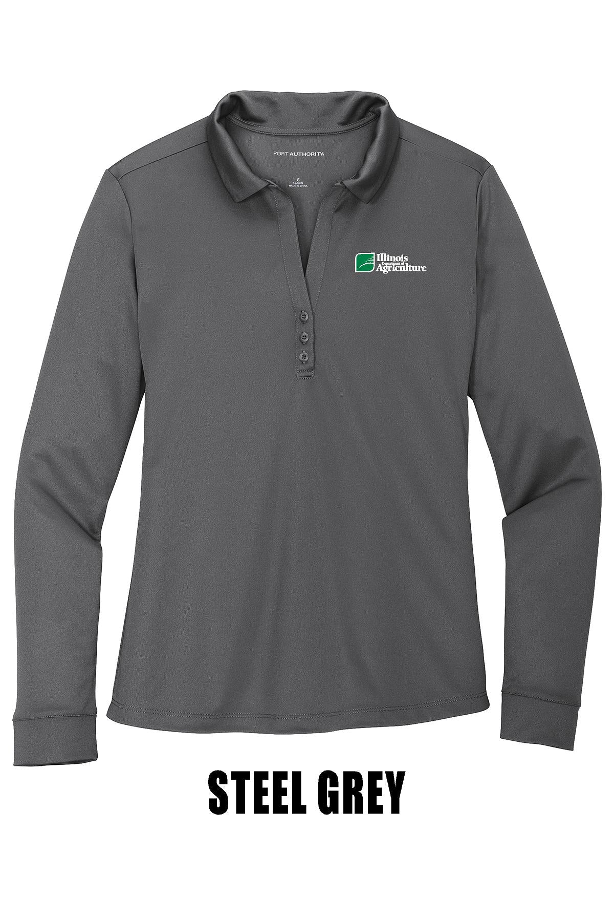 Illinois Department of Agriculture Port Authority® Women's Silk Touch™ Performance Long Sleeve Polo (E.L540LS)