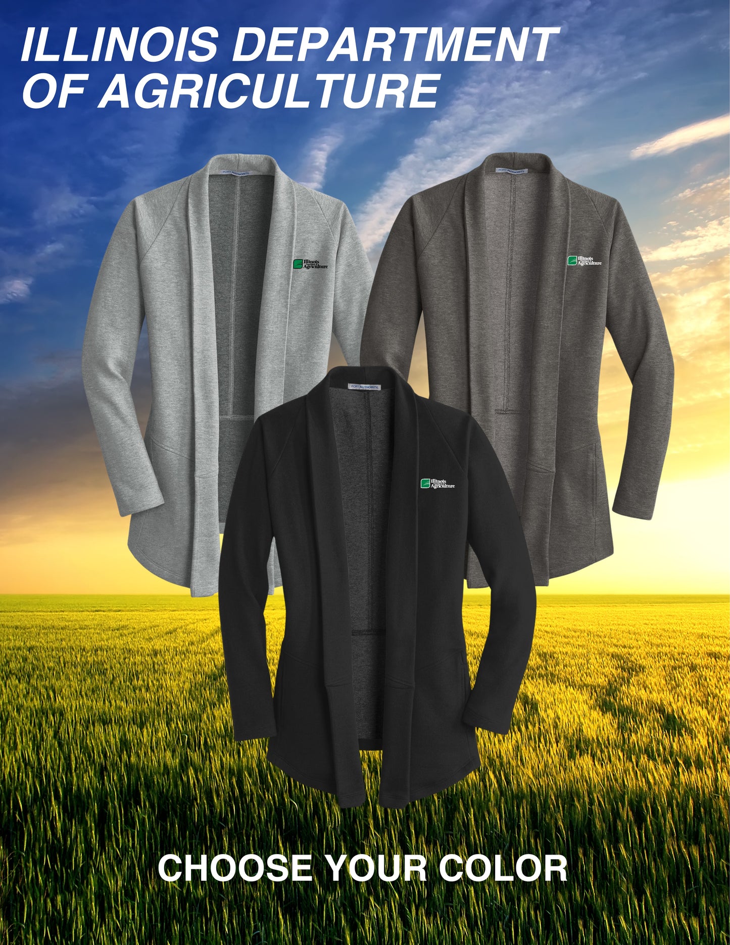 Illinois Department of Agriculture Port Authority® Women's Interlock Cardigan (E.L807)