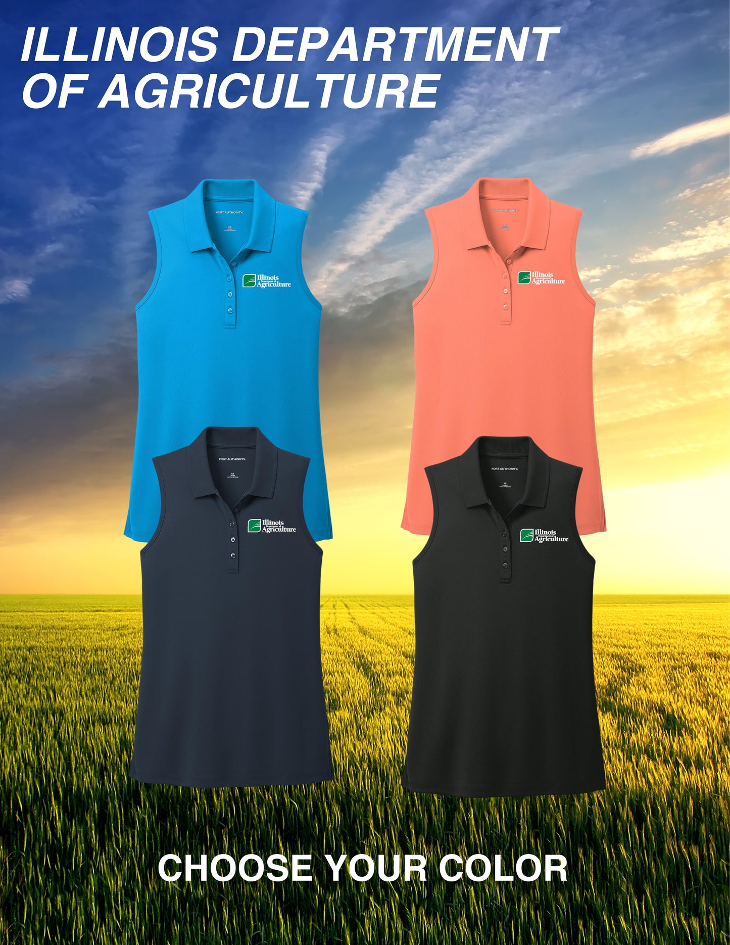 Illinois Department of Agriculture Port Authority® Women's Dry Zone® UV Micro-Mesh Sleeveless Polo (E.LK110SV)