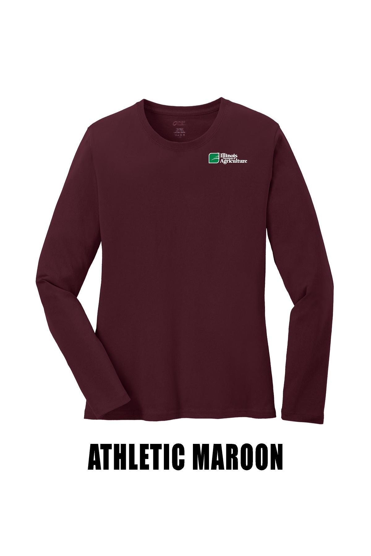 Illinois Department of Agriculture Port & Company® Women's Long Sleeve Core Cotton Tee (E.LPC54LS)