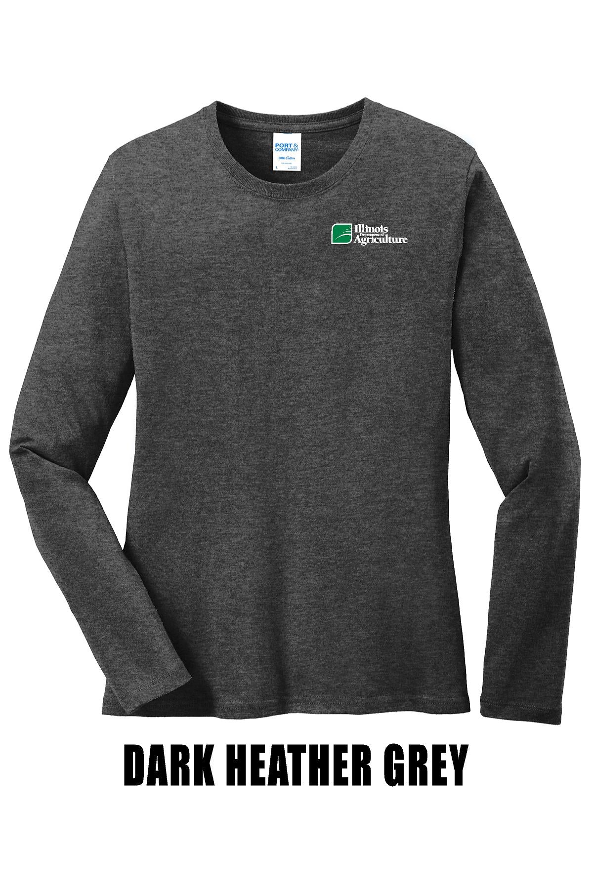Illinois Department of Agriculture Port & Company® Women's Long Sleeve Core Cotton Tee (E.LPC54LS)